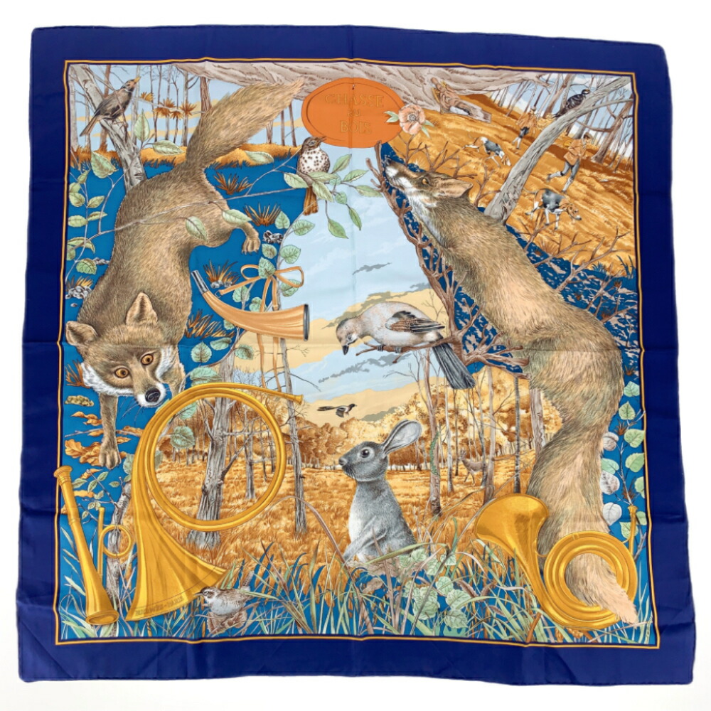 ☘️新品未使用☘️ HERMES　森の狩猟　スカーフ カレ90 楽天市場】未使用級 HERMES エルメス カレ90 CHASSE au BOIS 森