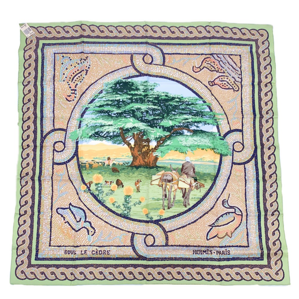 楽天市場】未使用級 HERMES エルメス カレ90 CHASSE au BOIS 森