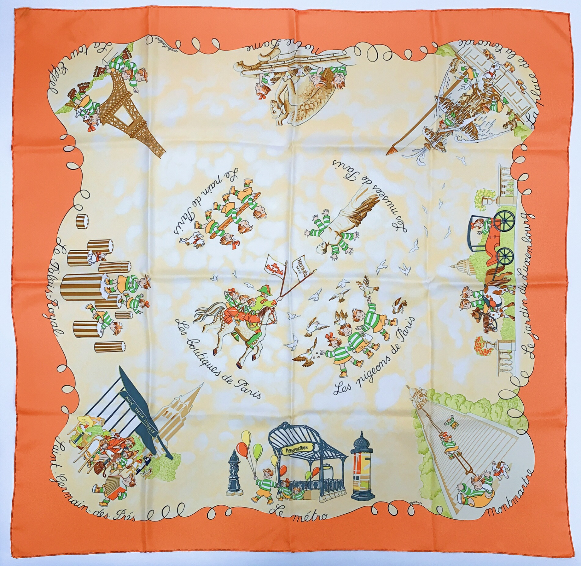 【HERMES】極美品✨エルメス ミニカレ　クリッククラック　スカーフ　箱付き HERMES】極美品✨エルメス ミニカレ クリッククラック スカーフ