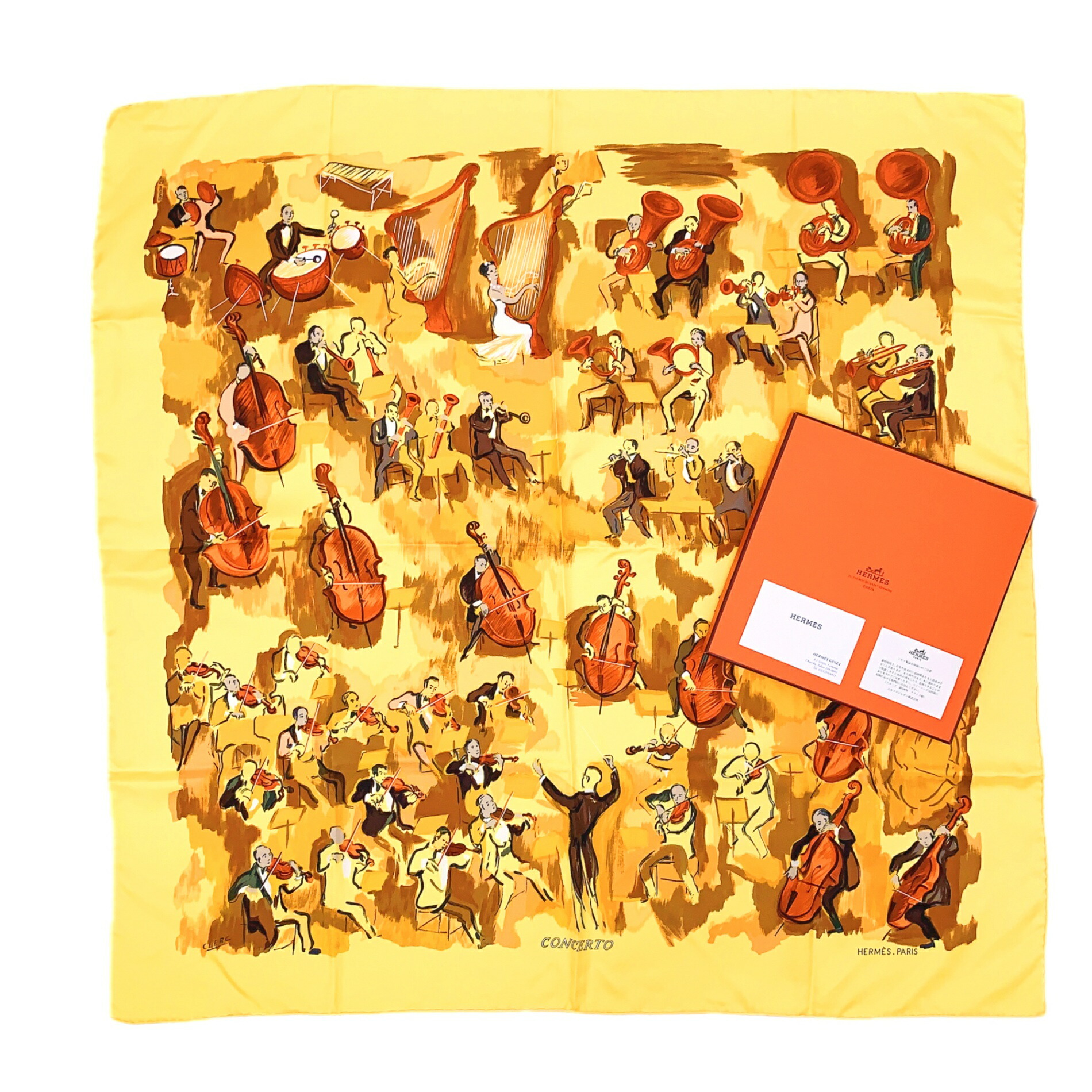 楽天市場】極美品 HERMES エルメス カレ90 CONCERTO コンチェルト