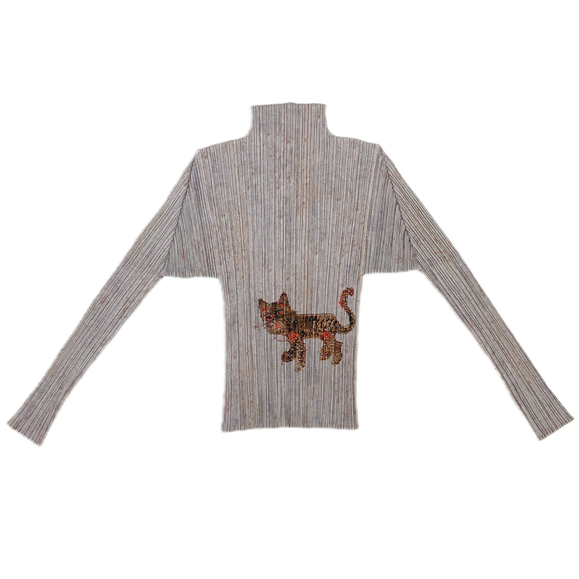 美品 激レア 希少 PLEATS PLEASE プリーツプリーズ ISSEY MIYAKE イッセイミヤケ カットソー 猫 サイズ3｜Tokyo Vintage Brand