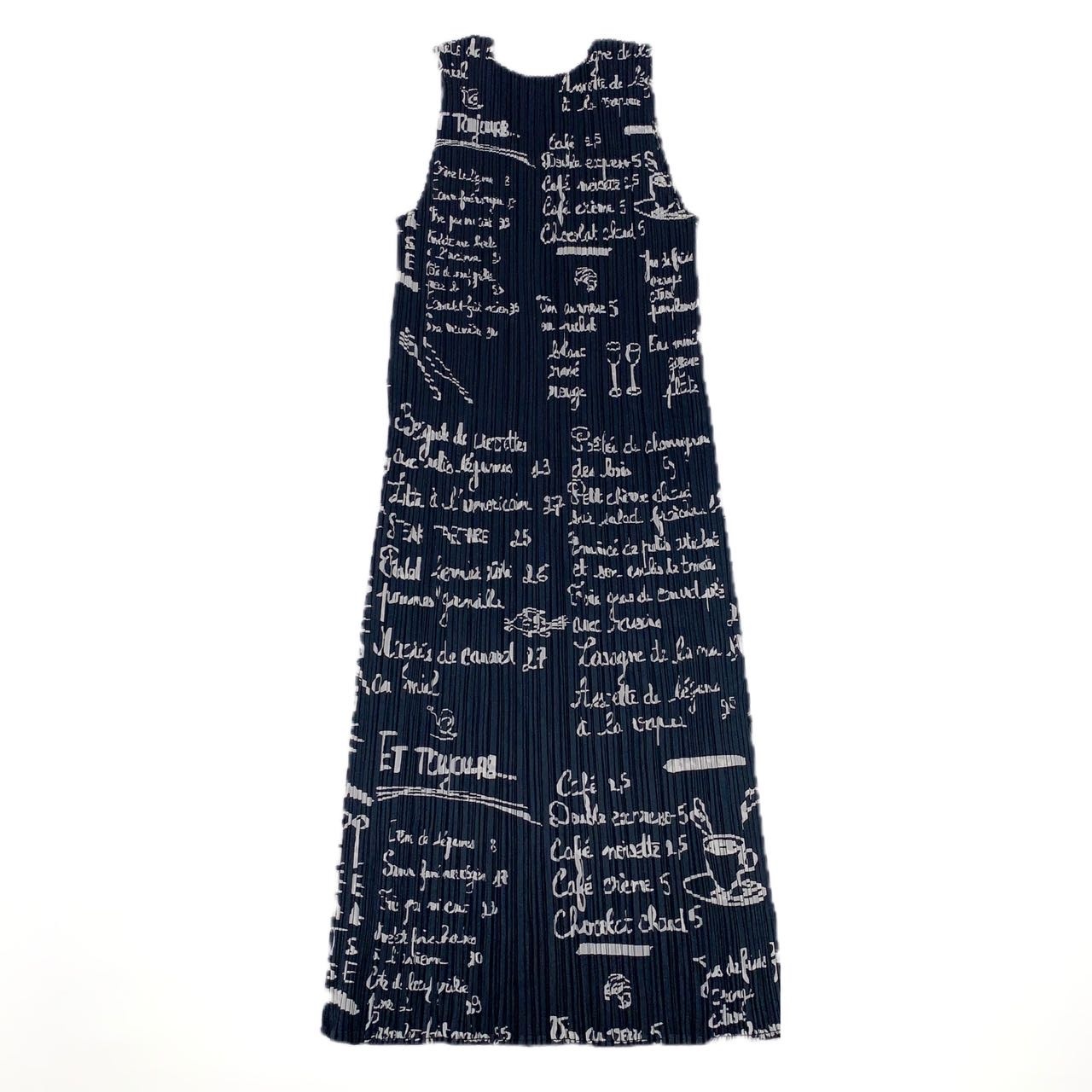 極美品 PLEATSPLEASE 筋目プリーズ ISSEY MIYAKE イッセイミヤケ 文字 青写真 衣装 黒いこと PP41-JH694 大きさ3
