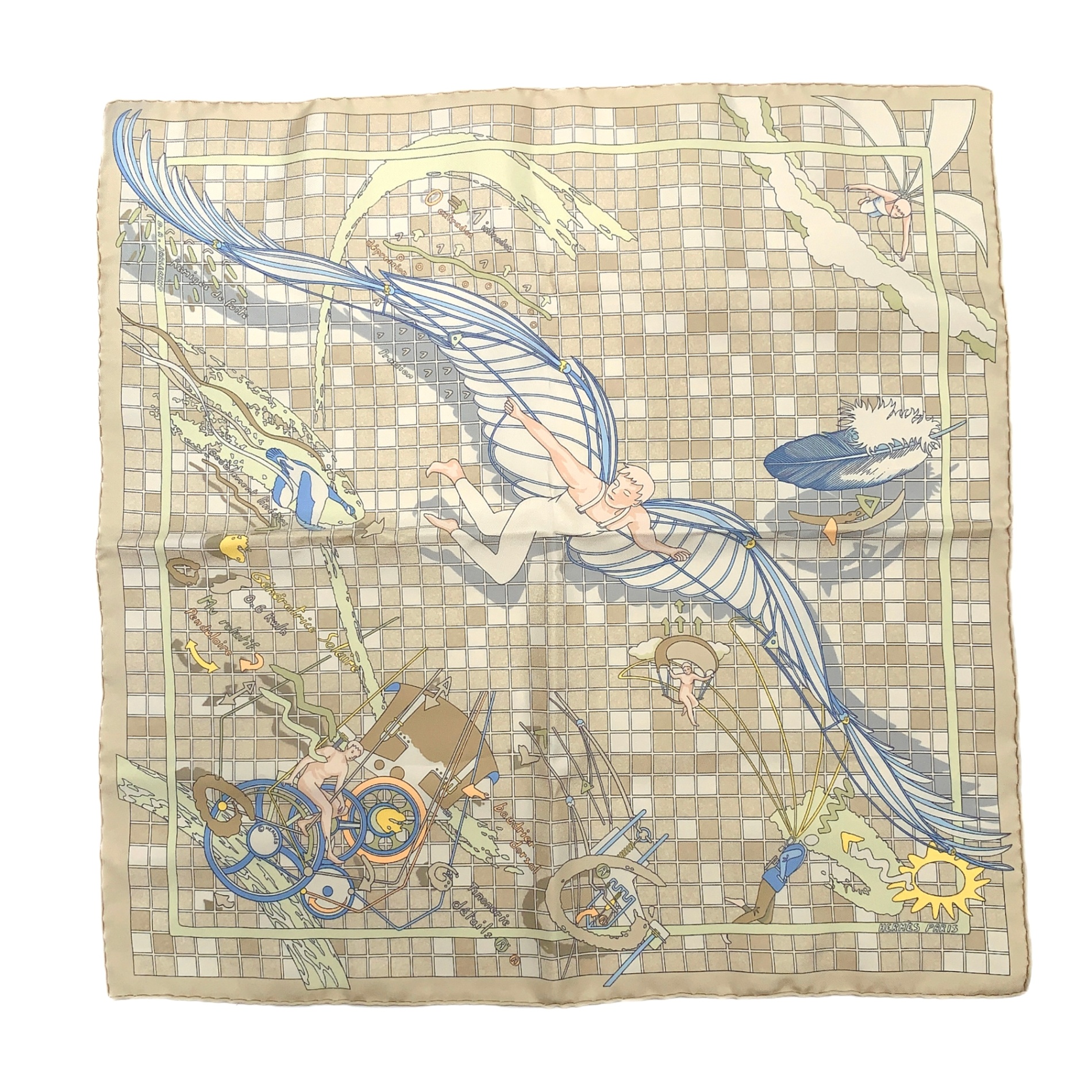 楽天市場】美品 HERMES エルメス カレ45 LART DECRIRE 書の芸術