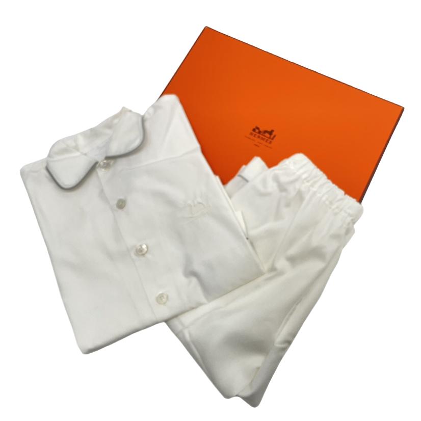 HERMES エルメス キッズ パジャマ ナイト爵御召しもの 書き割り 白いこと 箱付き添い人 大いさ2