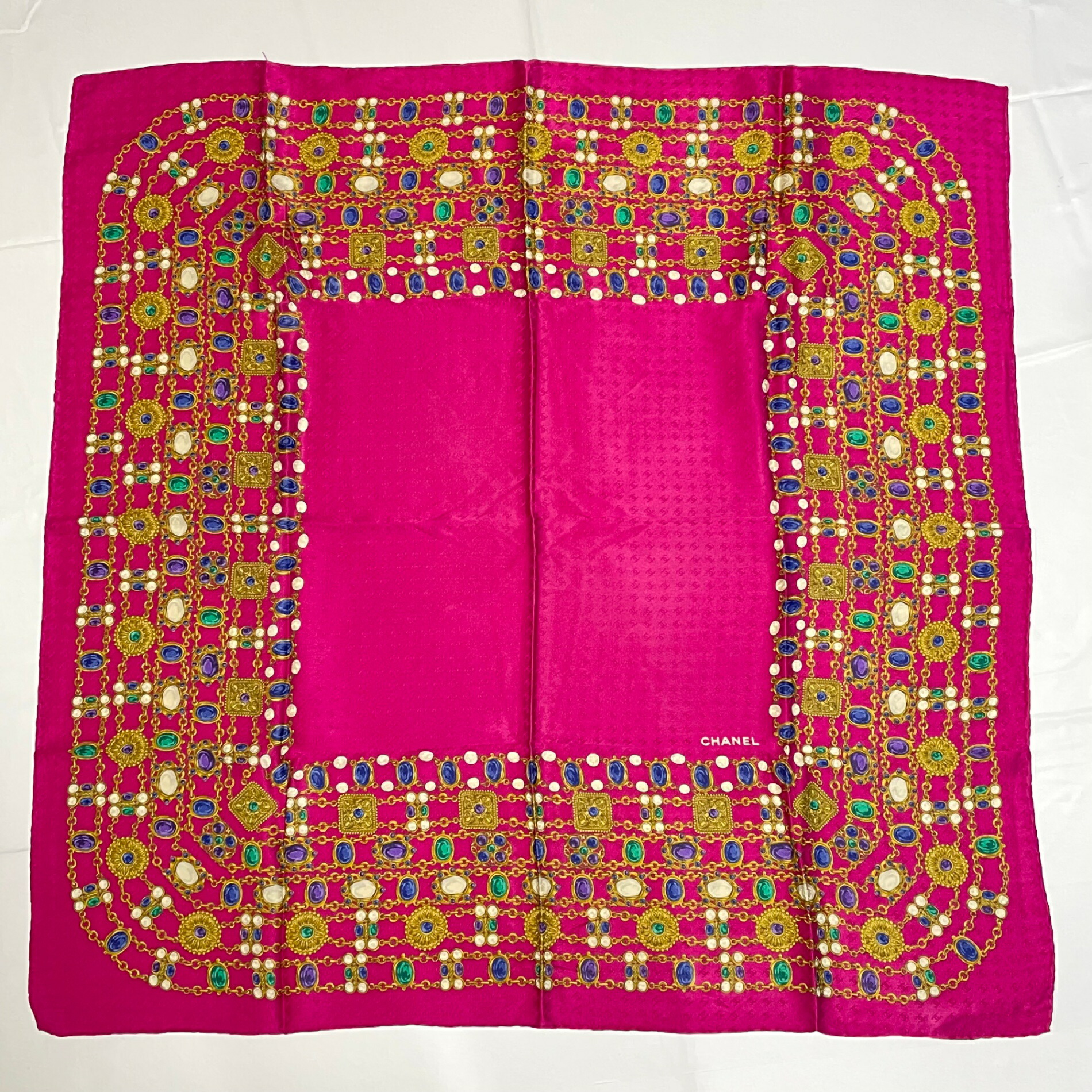 楽天市場】美品 CHANEL シャネル カメリア シルク スカーフ 大判