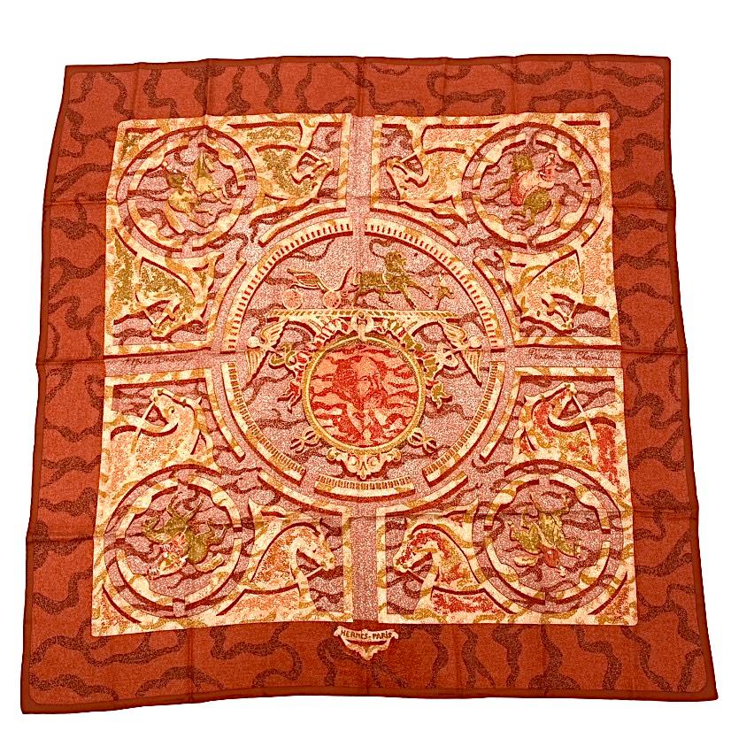 楽天市場】エルメス HERMES シルクスカーフ 額入り カレ 90×90