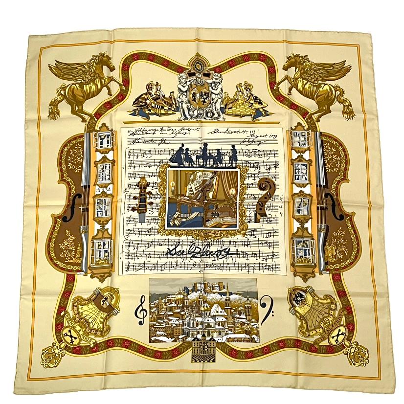 楽天市場】美品 HERMES エルメス カレ45 LART DECRIRE 書の芸術