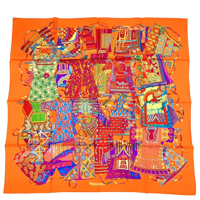 HERMES/エルメス カレ90 世界地図 シルク スカーフ グレー×オレンジ 楽天市場】美品 HERMES エルメス カレ90 www.hermes.com 世界