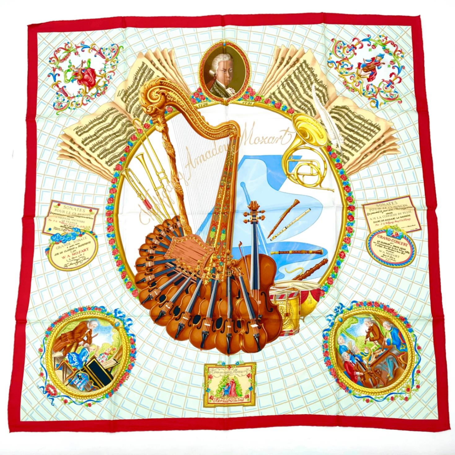 楽天市場】極美品 HERMES エルメス カレ90 Wolfgang Amadeus Mozart