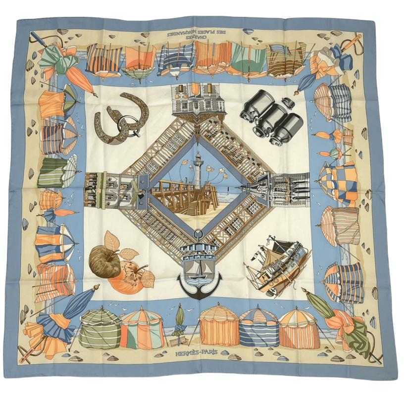 楽天市場】HERMES エルメス スカーフ シルク カレ90 CHARMES DES
