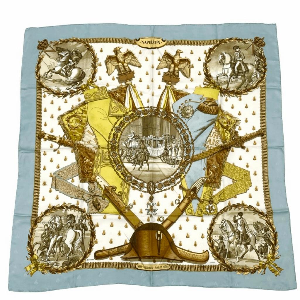 HERMÈS ナポレオン モチーフ シルクスカーフ エルメス HERMES/スカーフ カレ90 ナポレオン NAPOLEON 肖像画