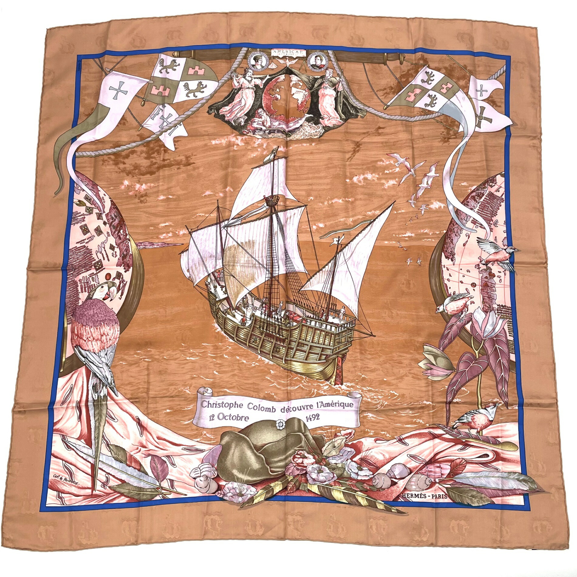 楽天市場】美品 希少 HERMES エルメス カレ90 Les Ameriques