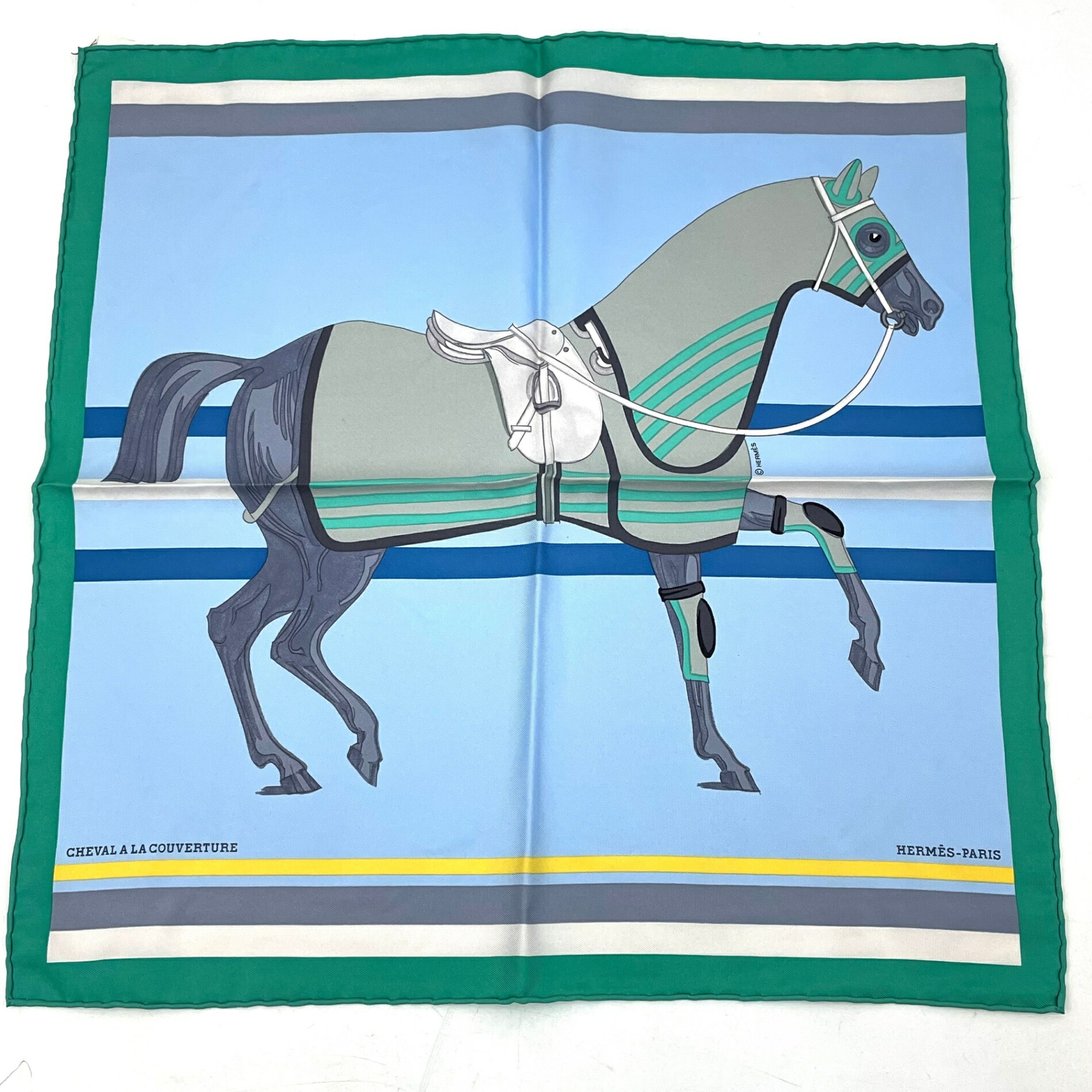 HERMÈS 馬と人のイラスト スカーフ　新品 Hermès」の馬モチーフのスカーフ | Numero TOKYO