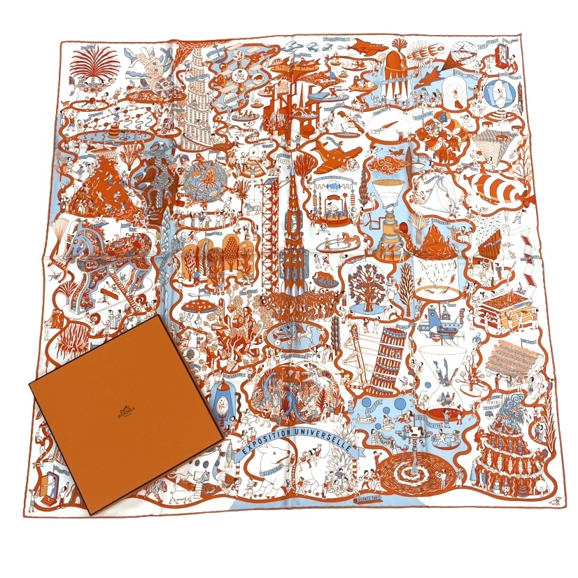 HERMES/エルメス カレ90 鉱物柄 スカーフ g_077 HERMES/エルメス カレ90 鉱物柄 スカーフ g_077 - メルカリ