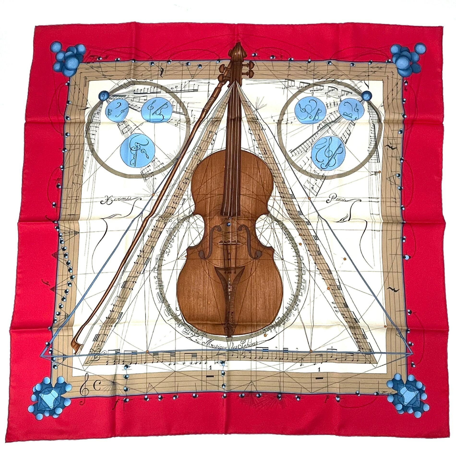 楽天市場】美品 HERMES エルメス カレ90 LA MUSIQUE DES SPHERES 球体