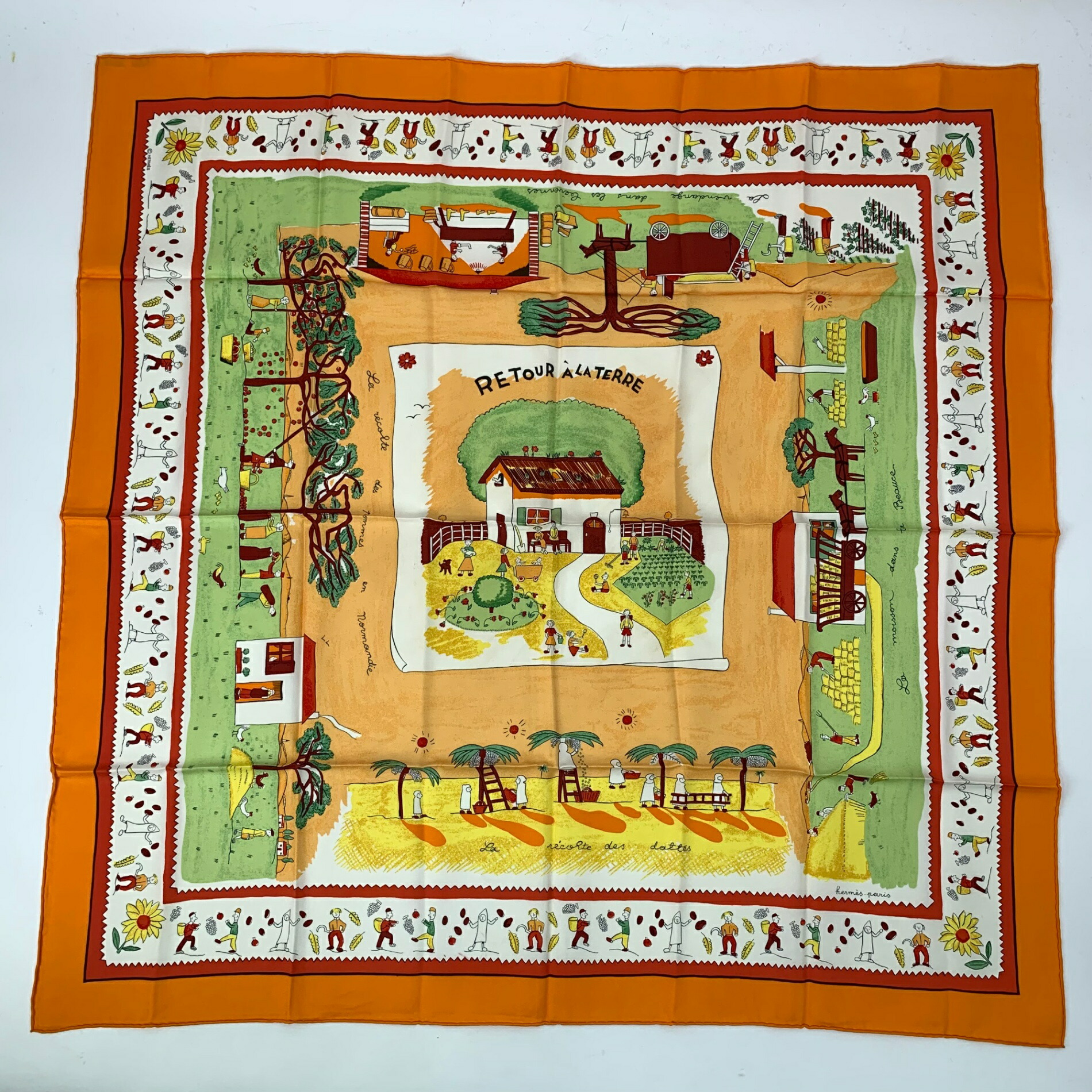 【箱入り・美品】HERMES エルメス スカーフ カレ90 故郷に帰る タグ付き 箱入り・美品】HERMES エルメス スカーフ カレ90 故郷に帰る