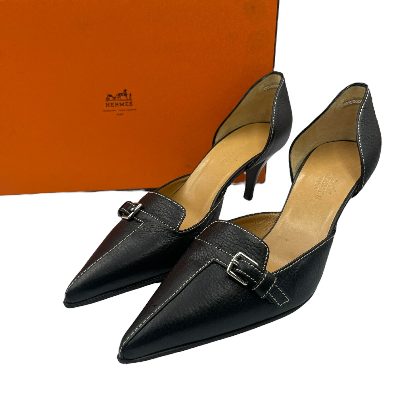 楽天市場】HERMES エルメス ファイン55 黒 (ブラック) カーフスキン