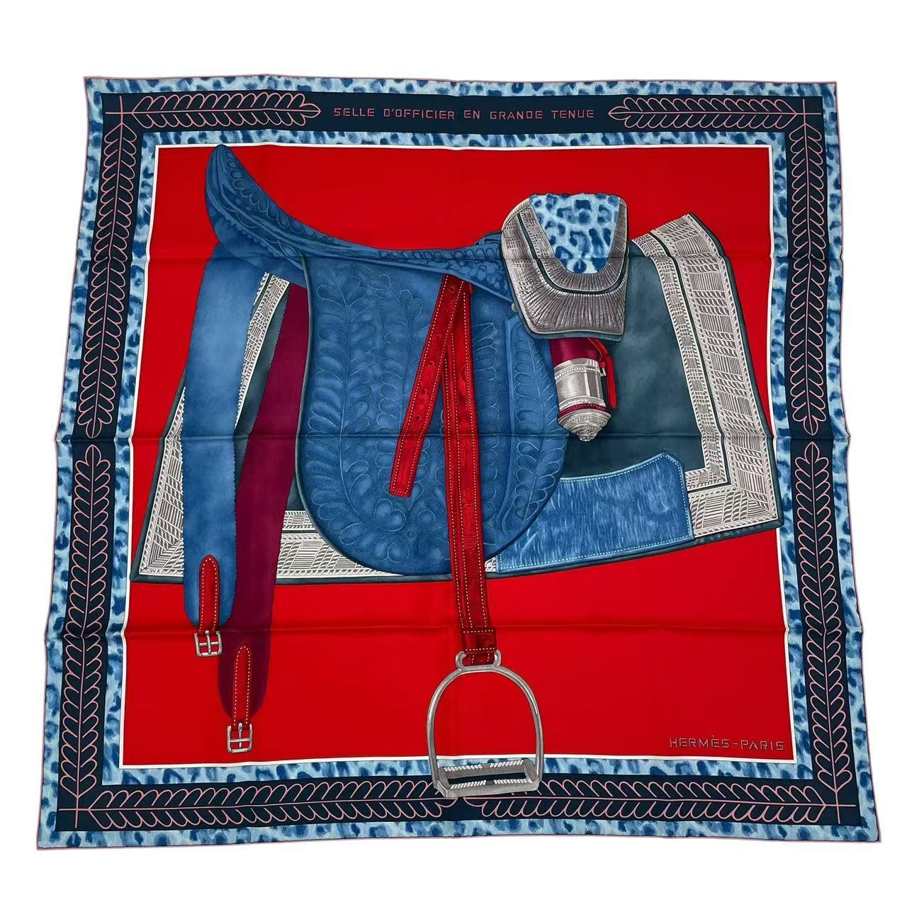 HERMES エルメス カレ90 RAILING 船の手摺 スカーフ 大判シルク HERMES □美品□ エルメス RAILING【船の手摺】カレ90 シルク100