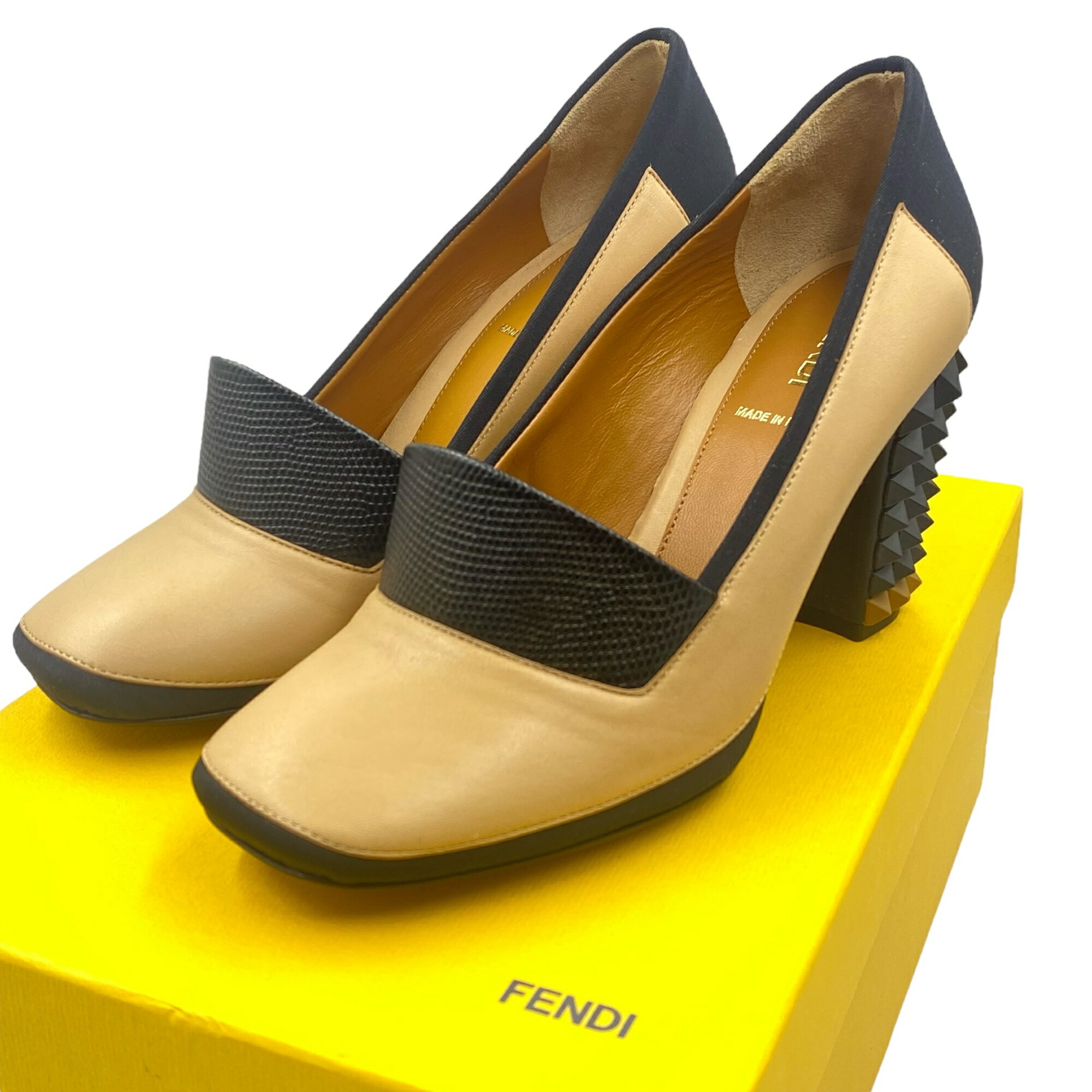 楽天市場】FENDI フェンディ ズッカ柄 パンプス ヒール ナイロン