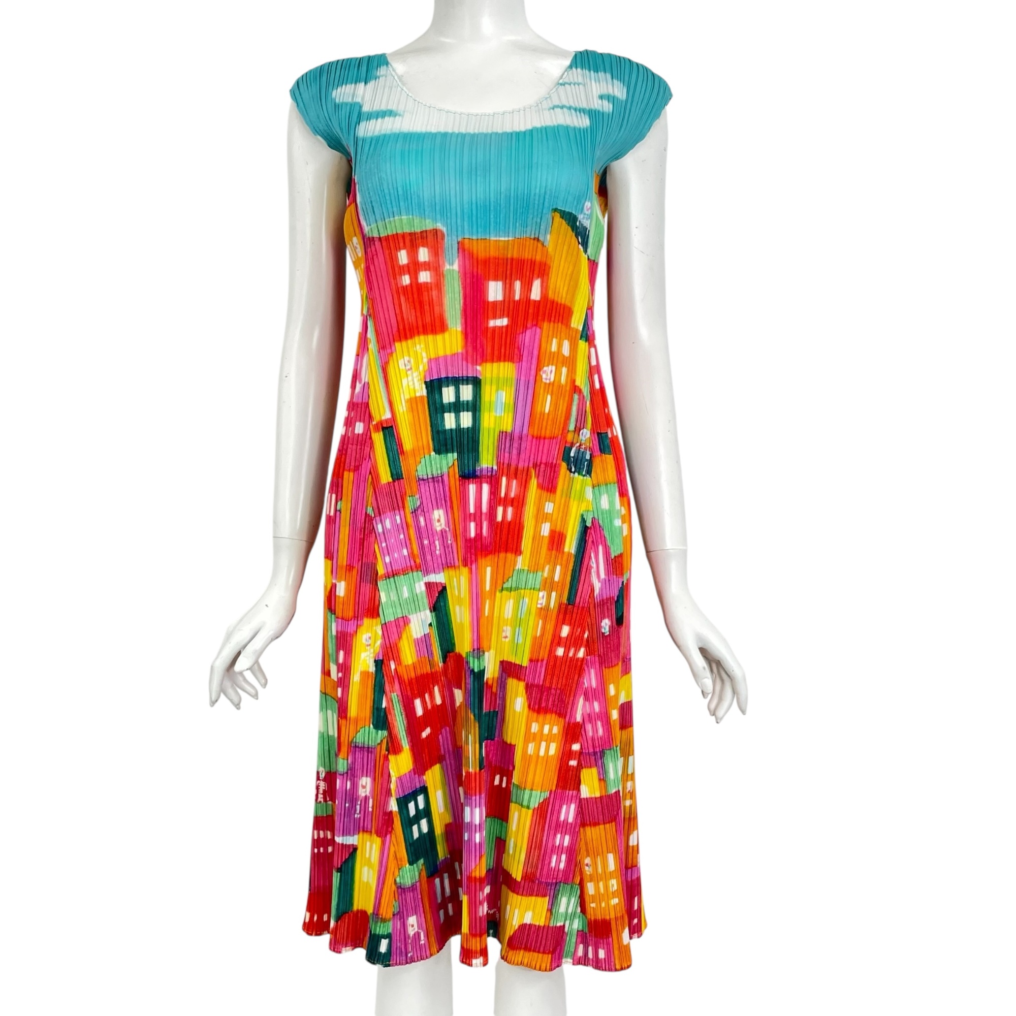 楽天市場】【美品】 ISSEY MIYAKE FETE【プリーツ ワンピース】総柄  