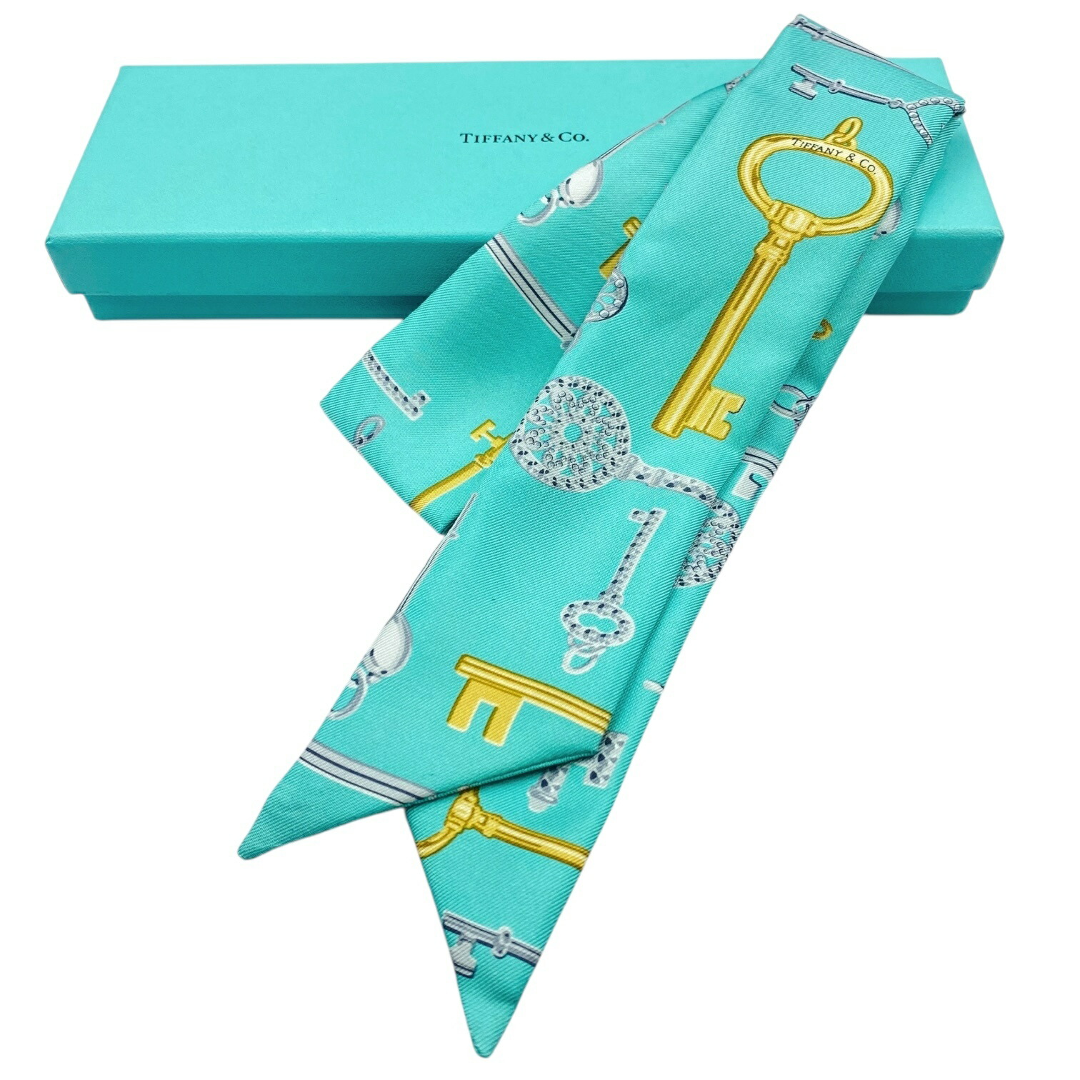 Tiffany&Co. ティファニー スカーフ シルク 鍵モチーフ ミニスカーフ 楽天市場】ティファニー Tiffany & Co. スカーフ グリーンx