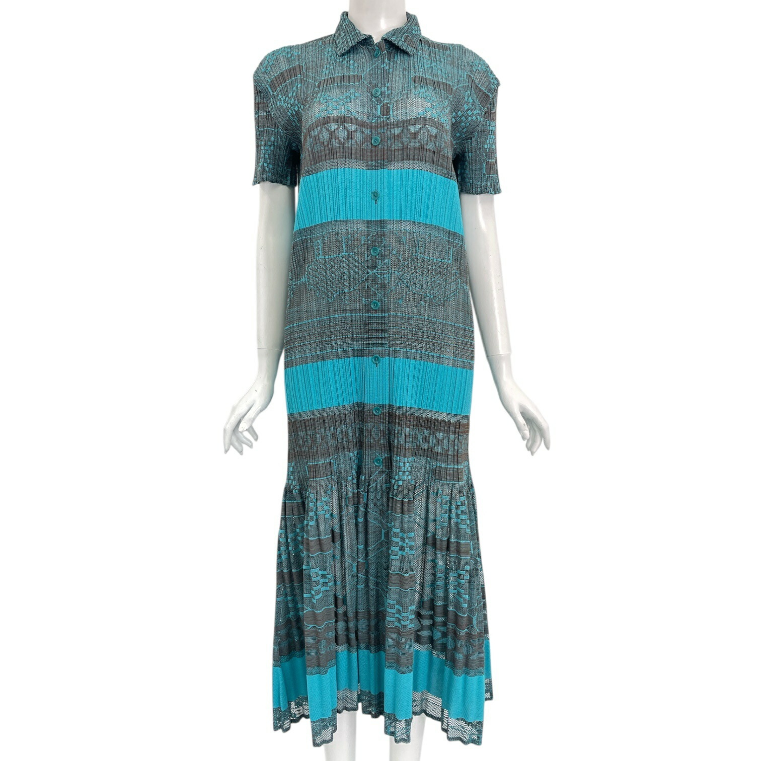 新品負けず劣らず ISSEY MIYAKE イッセイミヤケ PLEATS PLEASE 筋目プリーズ 衣装 花柄 総柄 緑であること 大きさ2