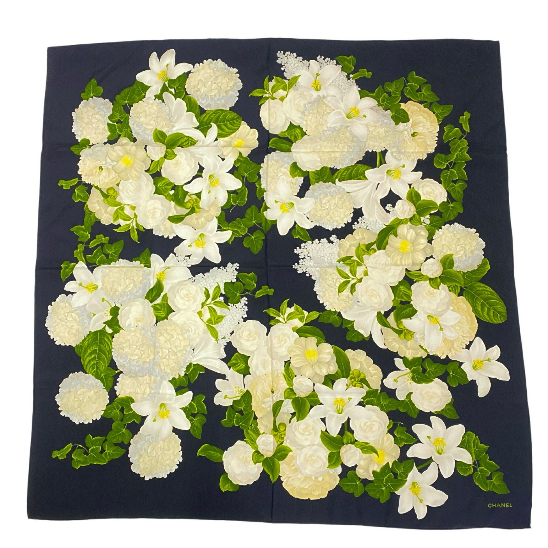 楽天市場】美品 CHANEL シャネル カメリア シルク スカーフ 大判