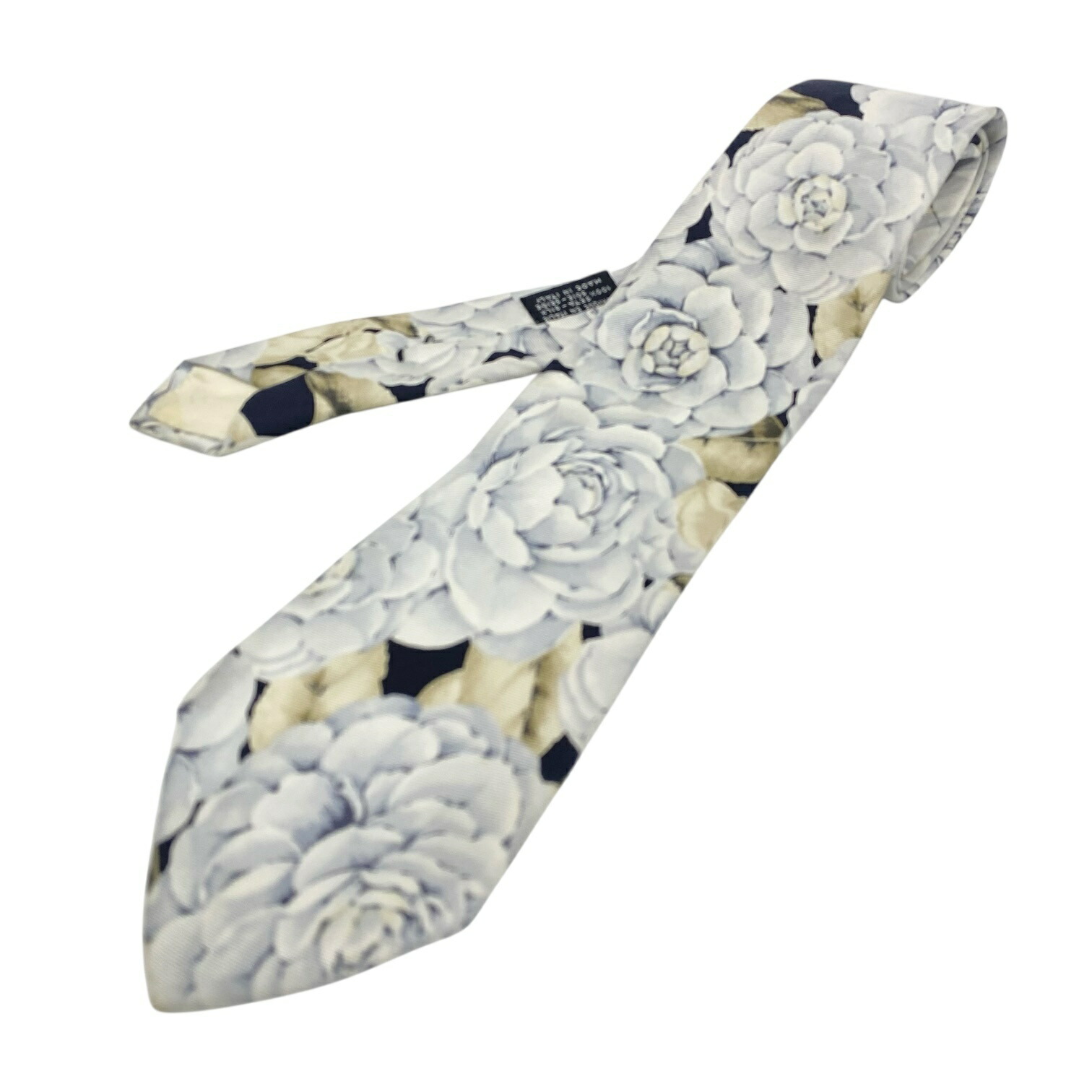 ꧁美品꧂ シャネル ネクタイ ココマーク ロゴ 花柄 チェーン ブラック 希少 シャネル ブランド ネクタイ チェーン付 ココマーク ドット