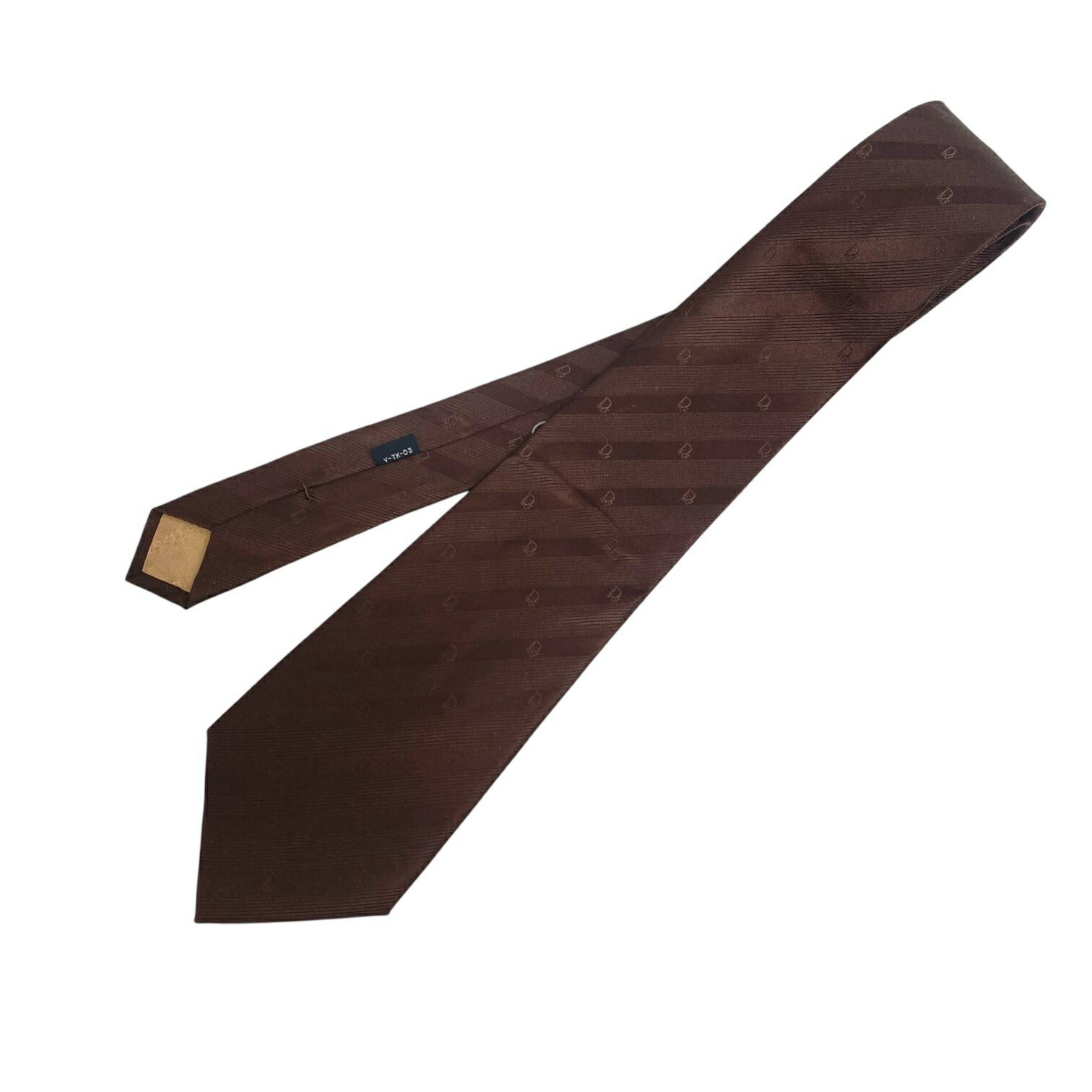 美品 Dior Homme ネクタイ シルク ソリッド ヘリンボーン ジャカード