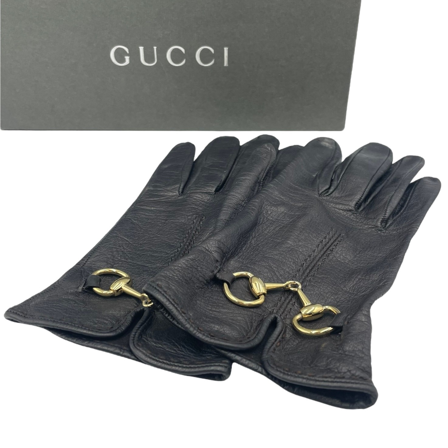 GUCCI グッチ　グローブ　手袋　【新品未使用】 楽天市場】GUCCI グッチ 革手袋キャットヘッドロゴベルトホック