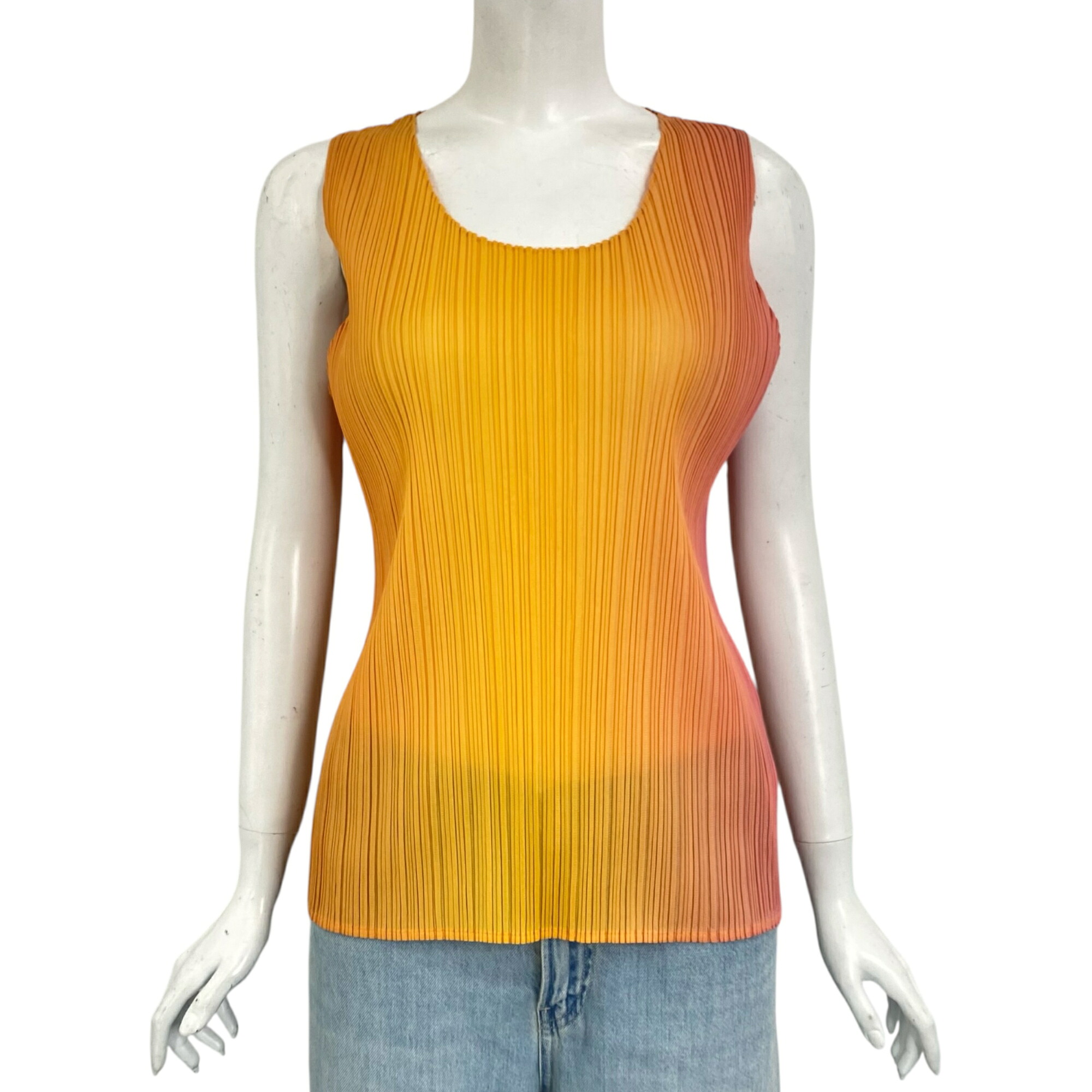 新品同様 ISSEY MIYAKE イッセイミヤケ PLEATS PLEASE プリーツプリーズ ベスト グラデーションカラー マルチカラー｜Tokyo Vintage Brand