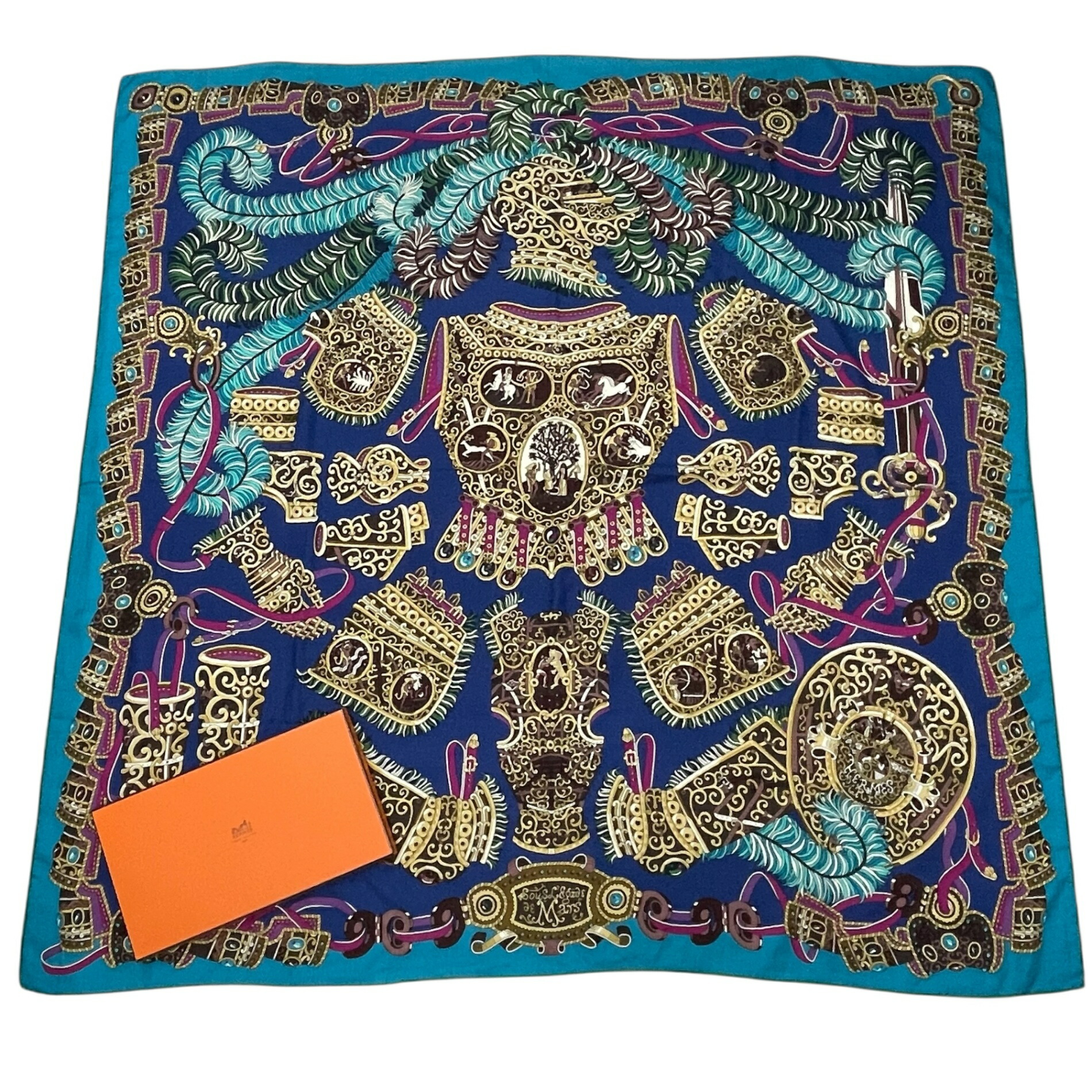 楽天市場】セール HERMES エルメス スカーフ カレ90 SOUS L'EGIDE DE