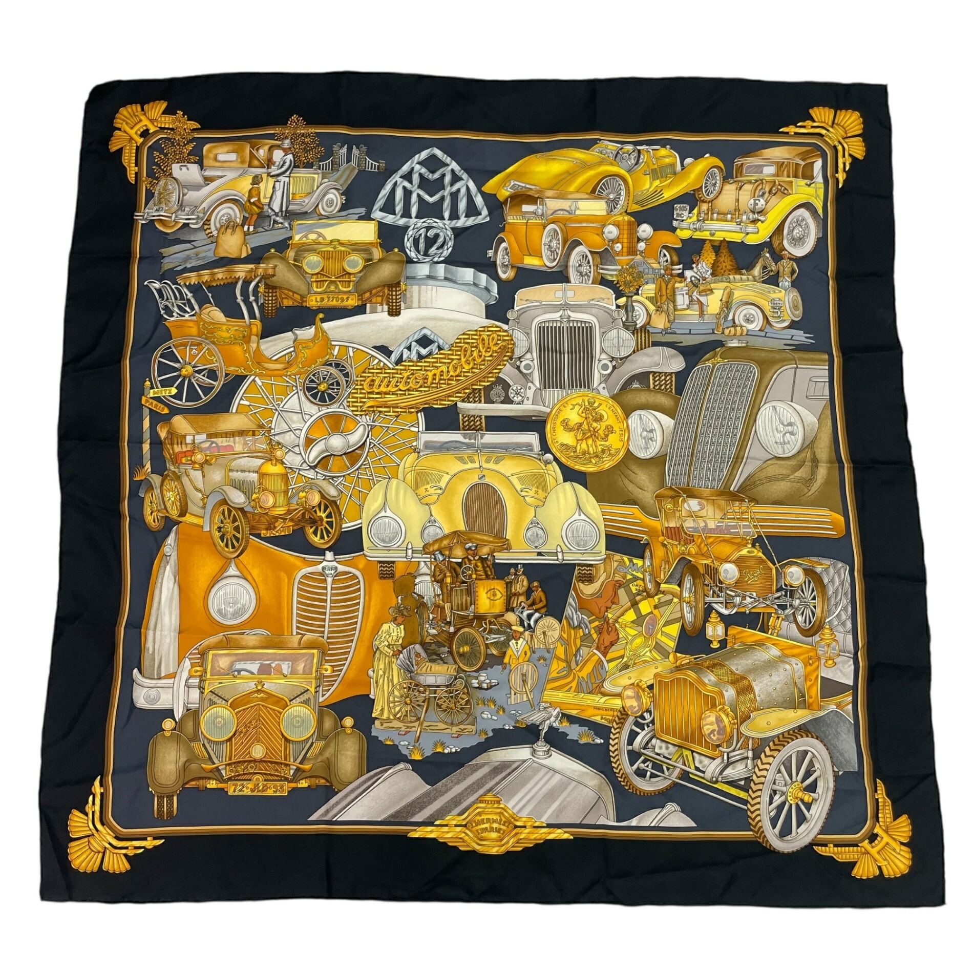 楽天市場】HERMES エルメス カレ90 スカーフ Les Voitures