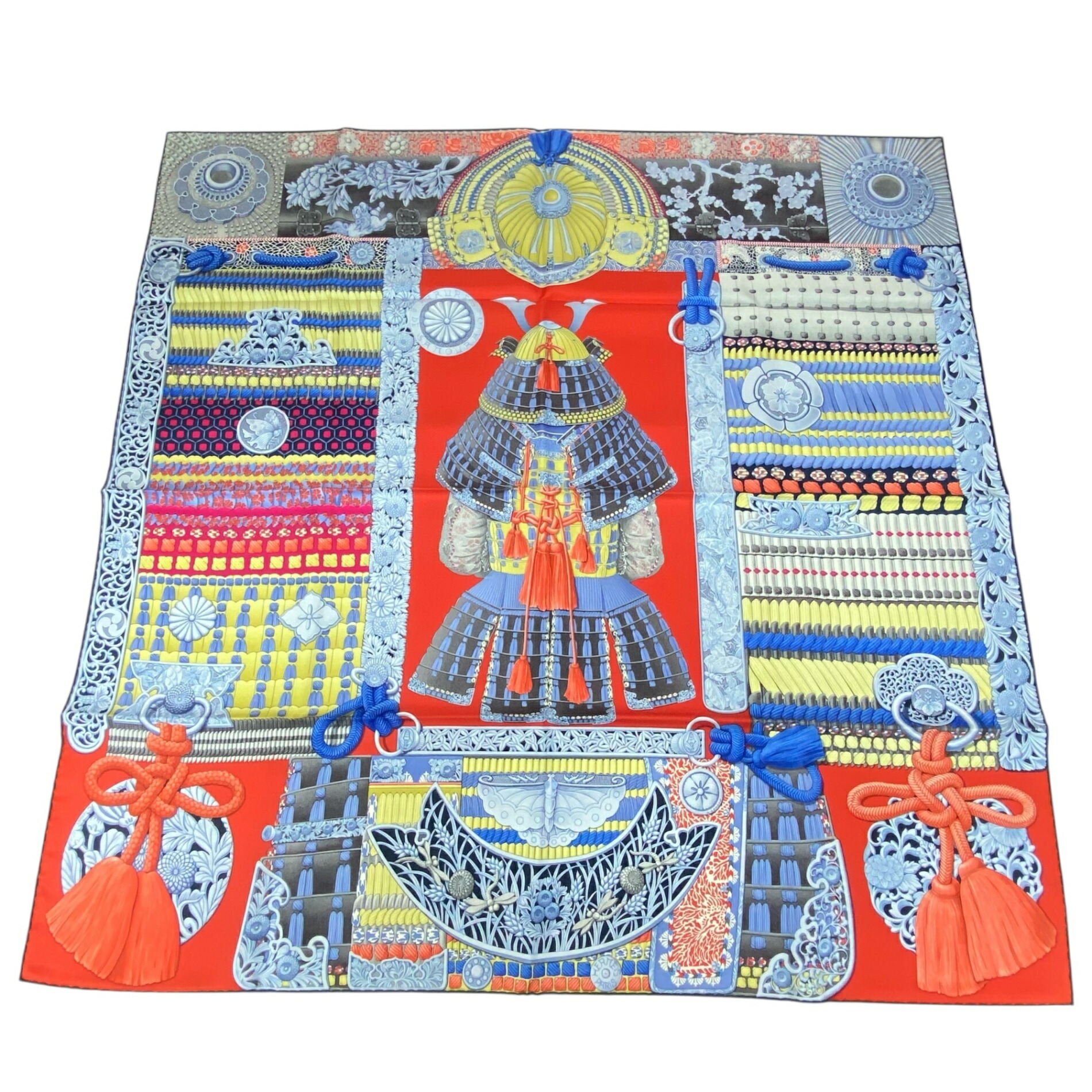 楽天市場】HERMES エルメス カレ90 侍の鎧兜 黒 (ブラック) ルージュ