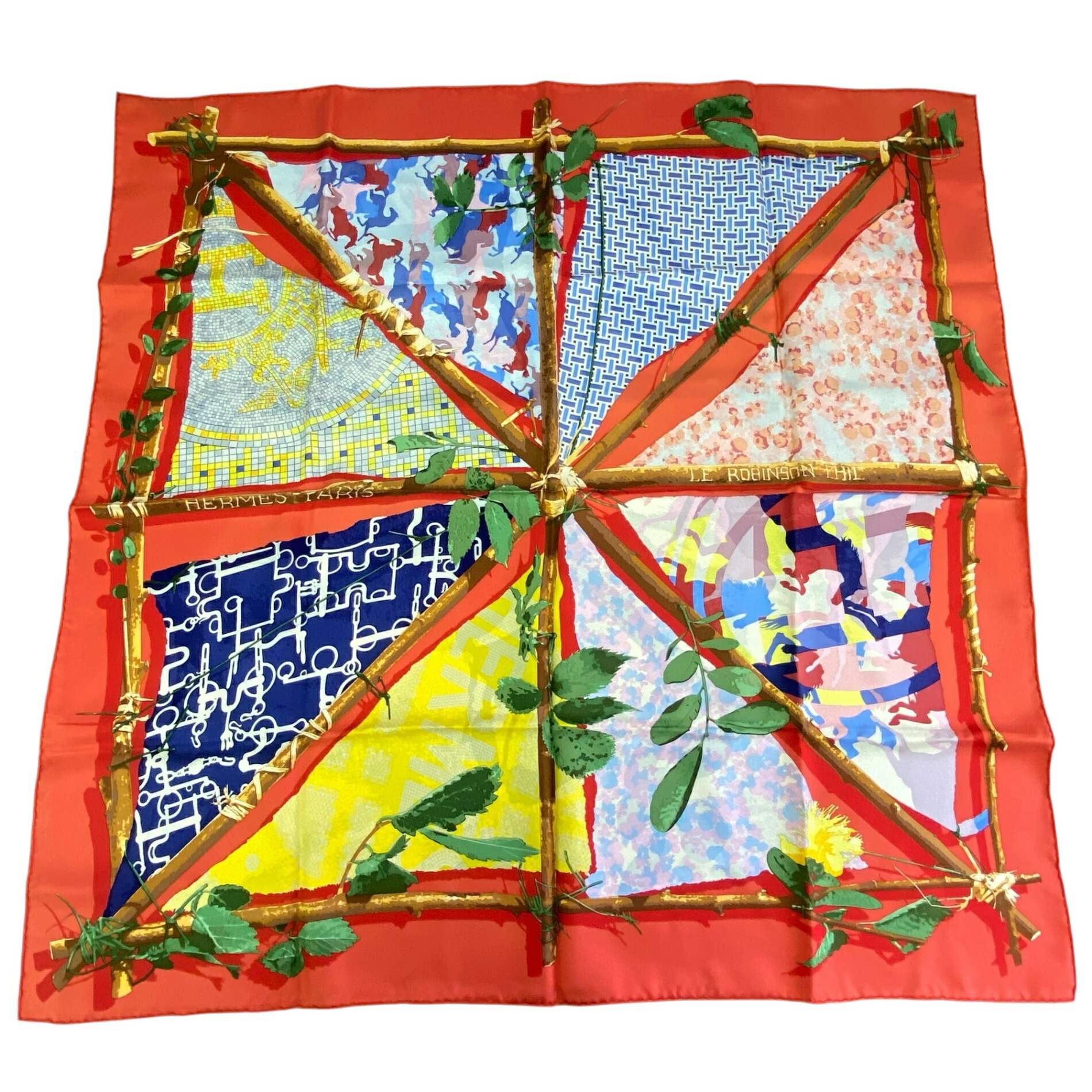 楽天市場】極美品 エルメス タグ付 モノグラム カレ 90 Kachinas