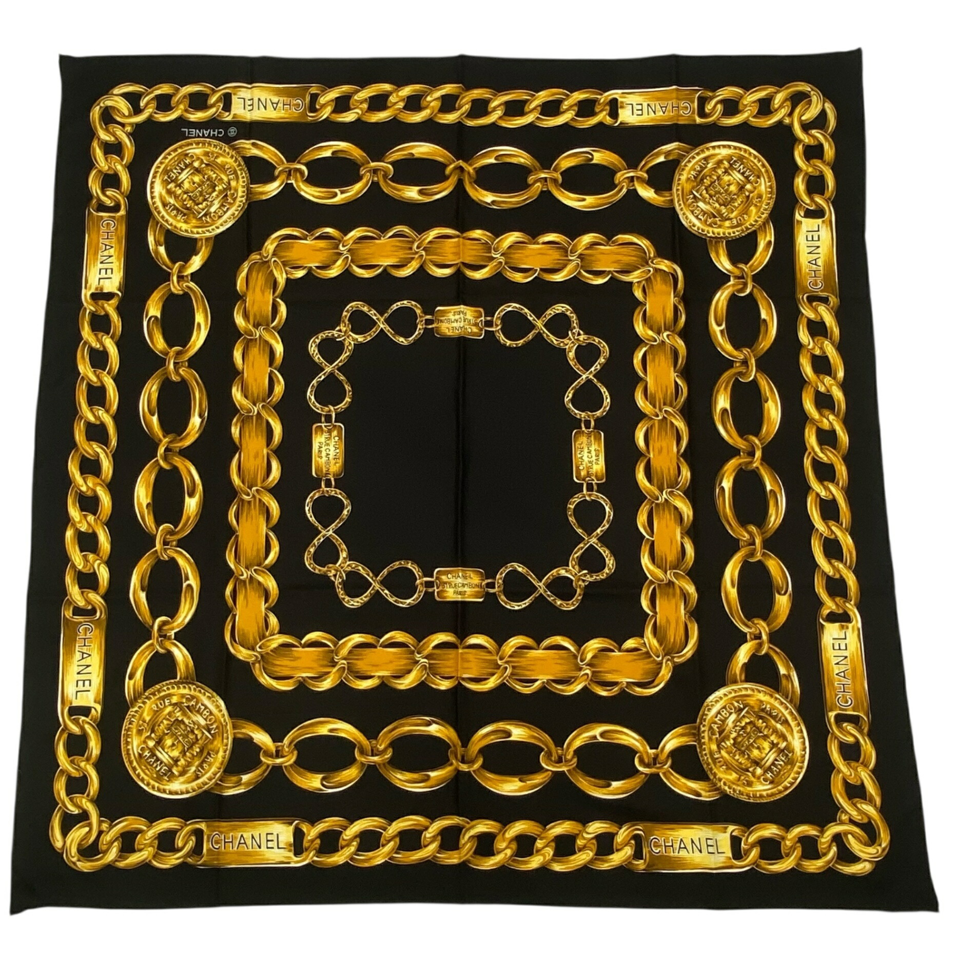 楽天市場】シャネル CHANEL 大判 ヴィンテージチェーン柄 スカーフ