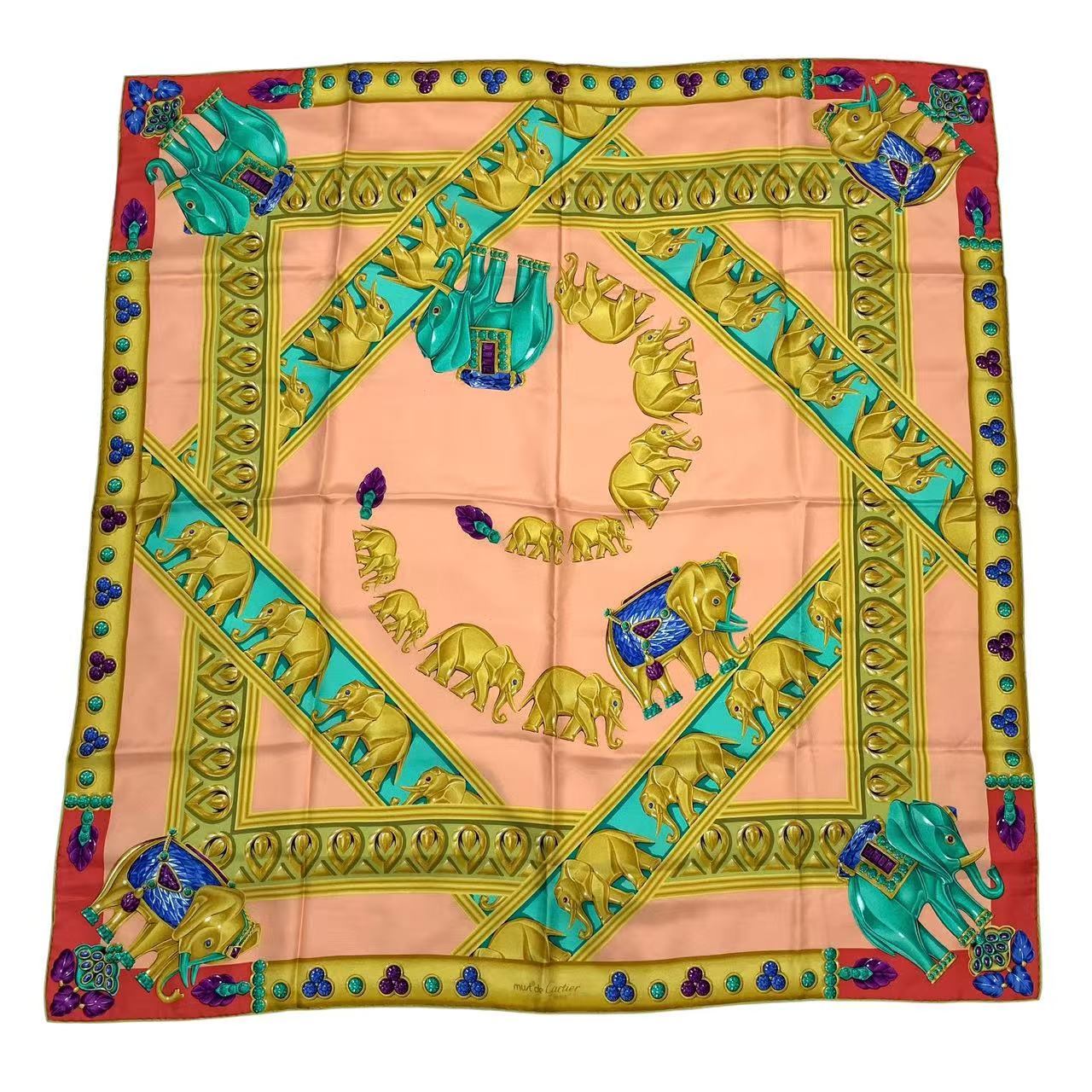 楽天市場】Cartier(カルティエ) ドラゴン スカーフ 大判 ブルー