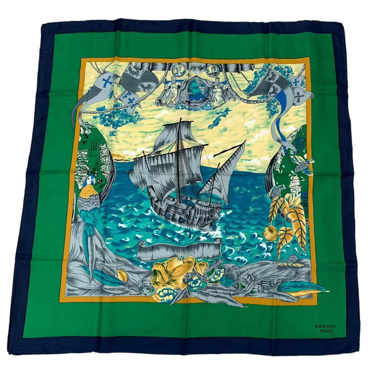 楽天市場】極美品 HERMES エルメス カレ90 スカーフ Les Ameriques