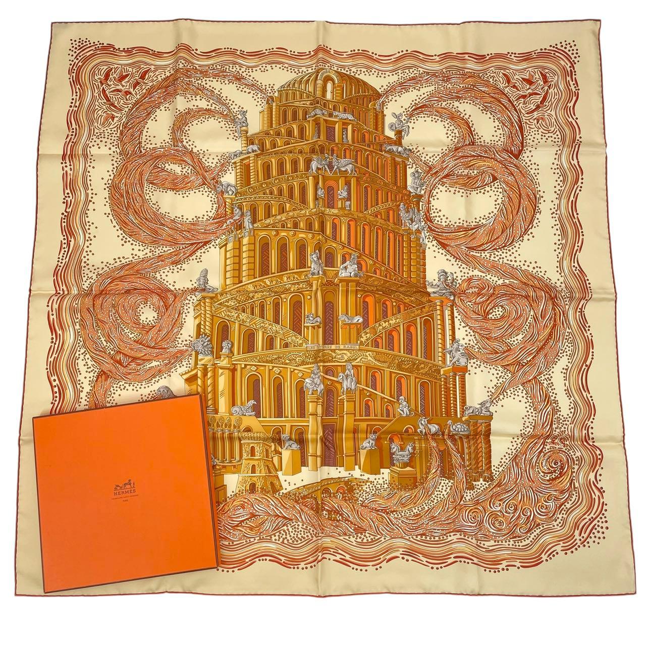 楽天市場】新品同様 HERMES エルメス カレ90 LES RIVIERES DE BABEL