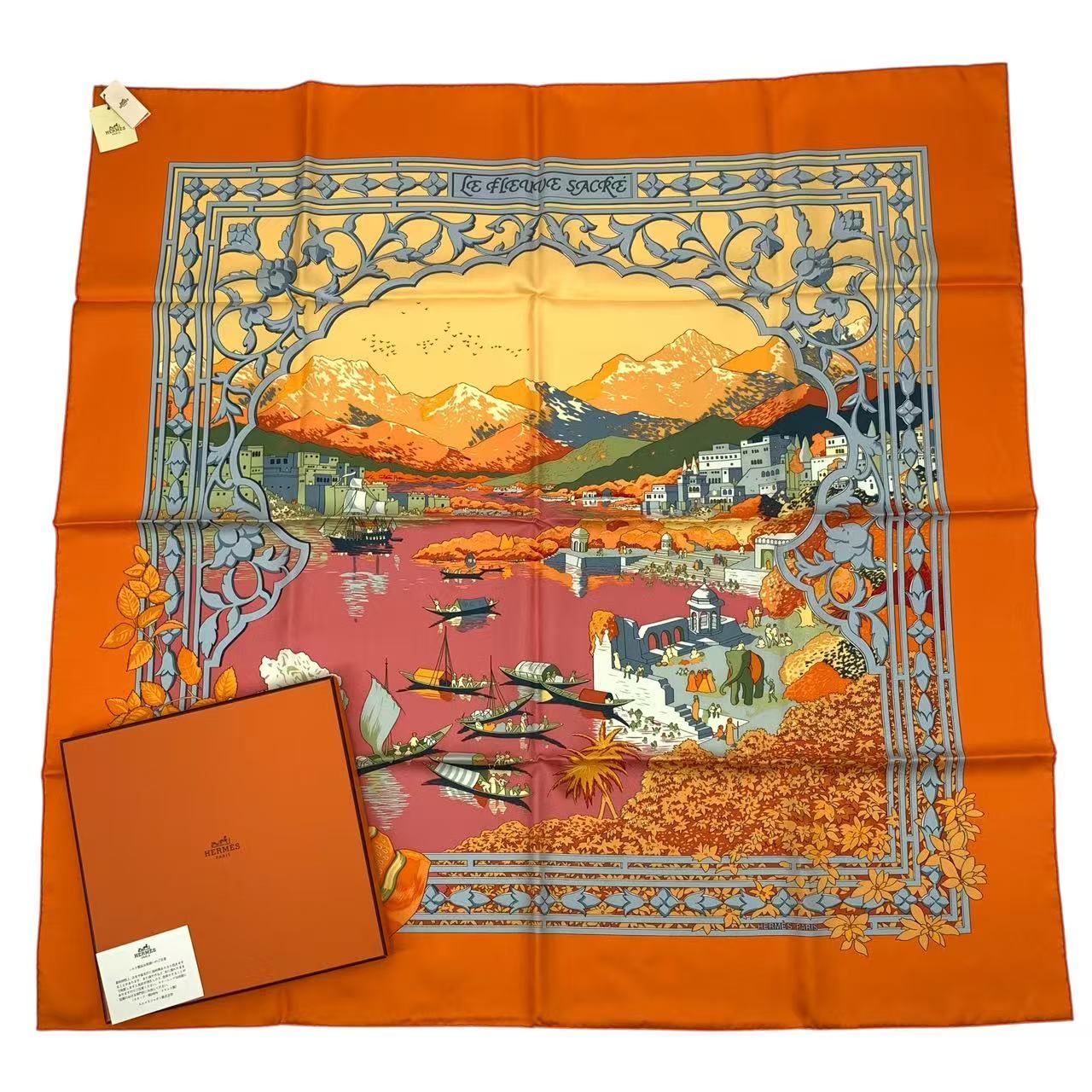 楽天市場】HERMES エルメス カレ90 MINERAUX 鉱物柄 シルク スカーフ