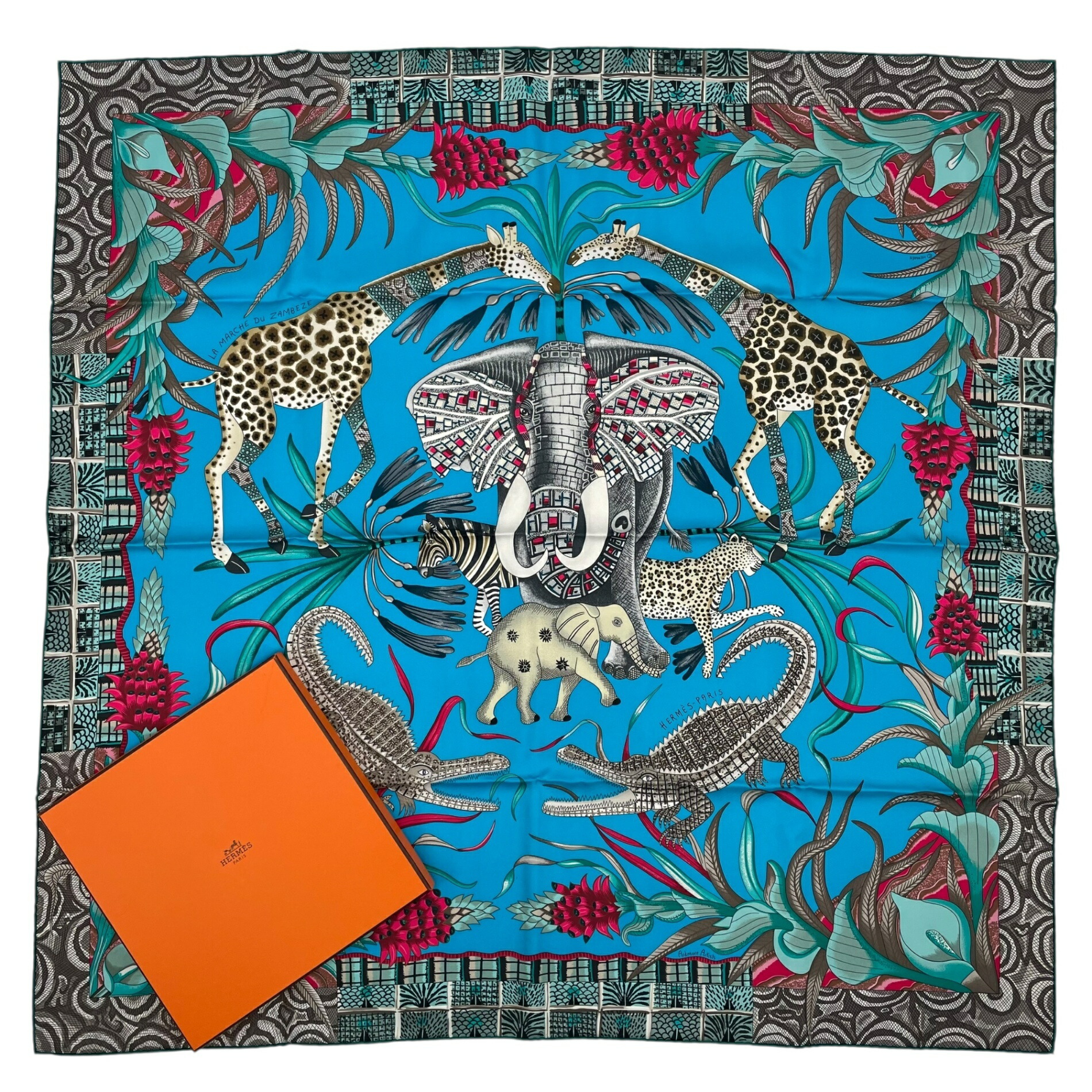 楽天市場】【エルメス】Hermes カレ90 シルクスカーフ LA MARCHE Du