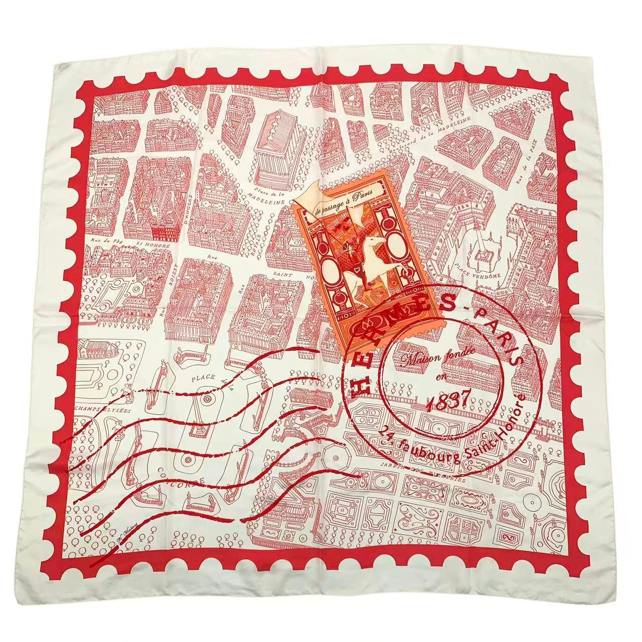 楽天市場】新品同様 HERMES エルメス カレ90 de passage a paris パリ