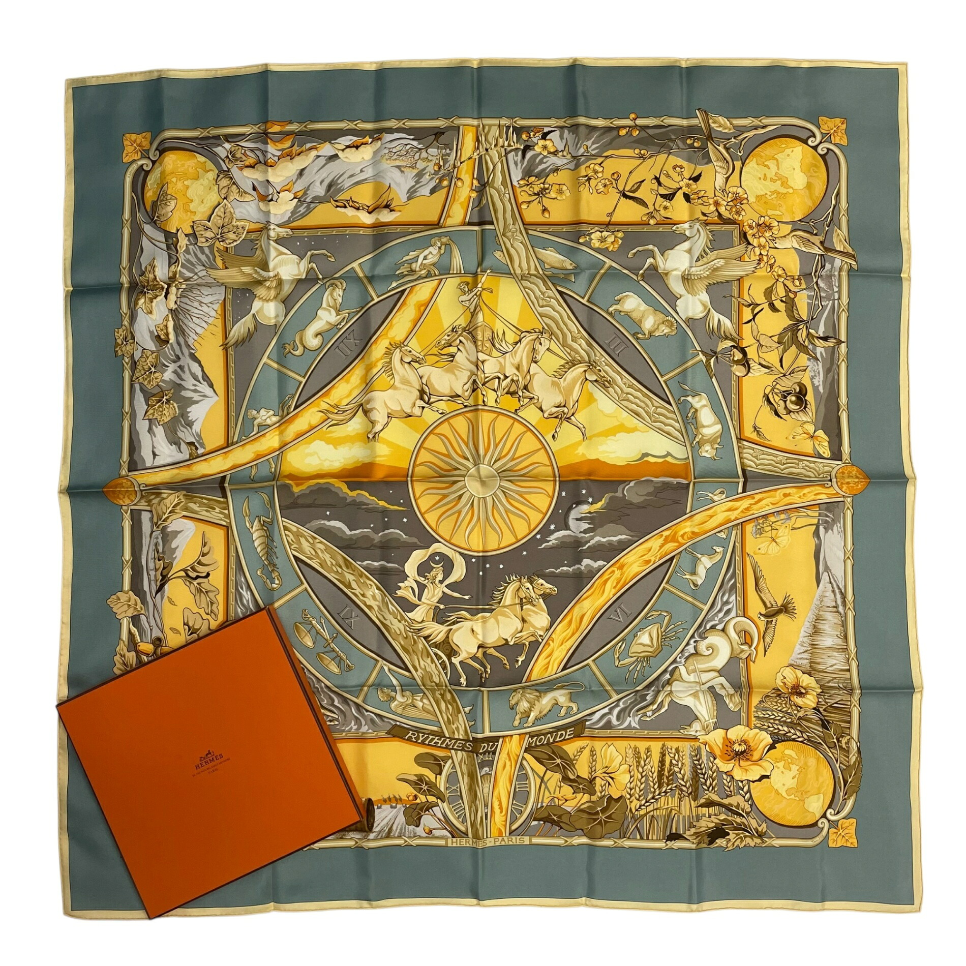 楽天市場】新品同様 HERMES エルメス カレ90 スカーフ シルク100