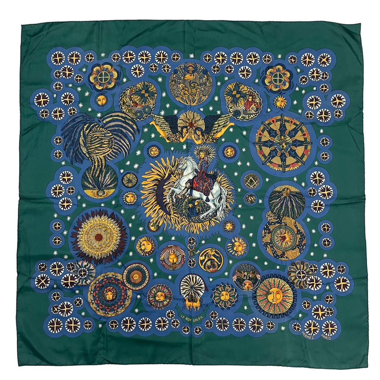 楽天市場】美品 HERMES エルメス カレ90 Soleil de Soie シルクの太陽