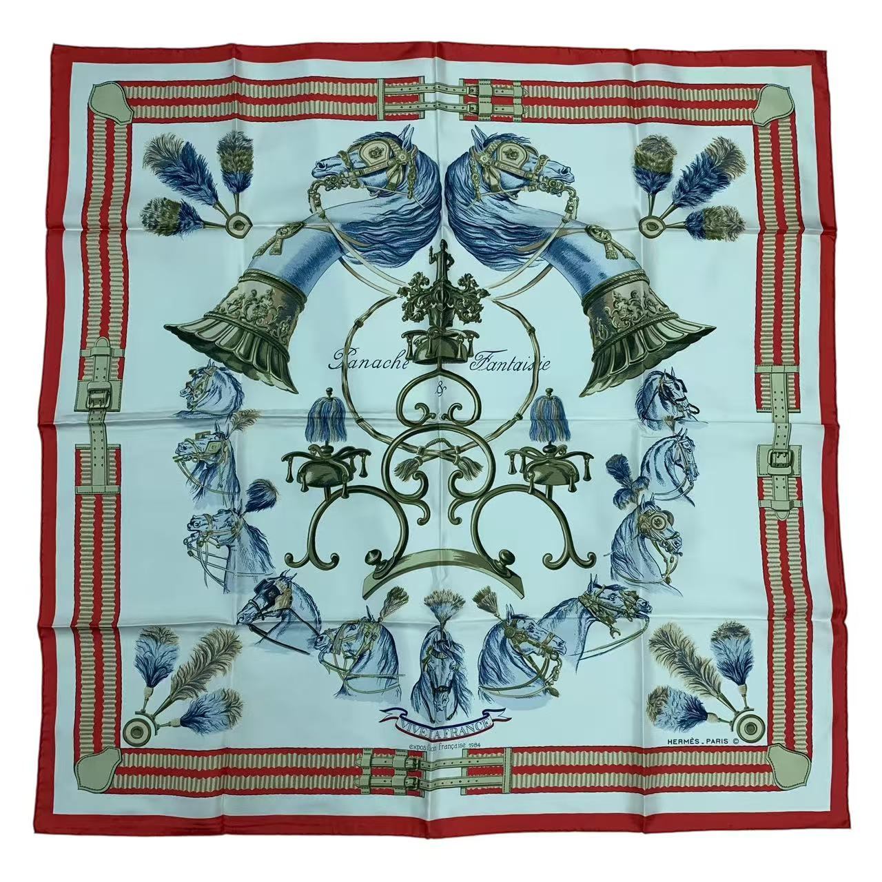 楽天市場】新品同様 HERMES エルメス カレ90 スカーフ シルク Panache