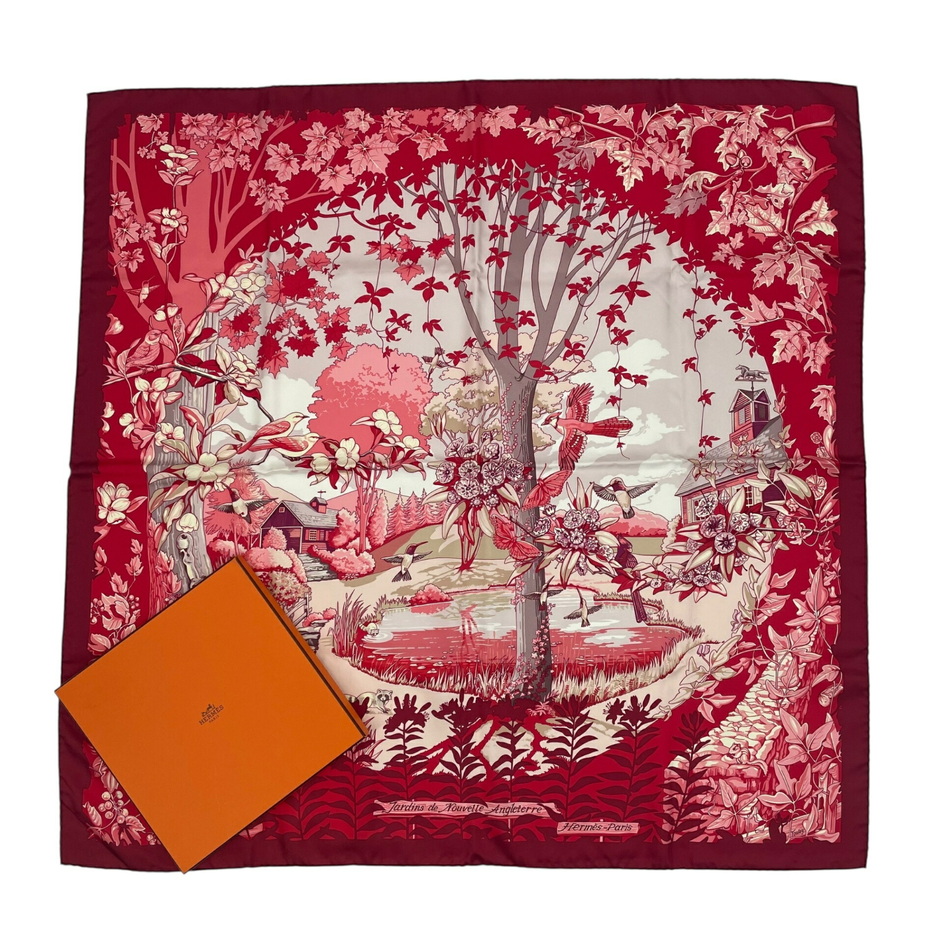 楽天市場】未使用品 HERMES エルメス レア カレ90 ニューイングランド