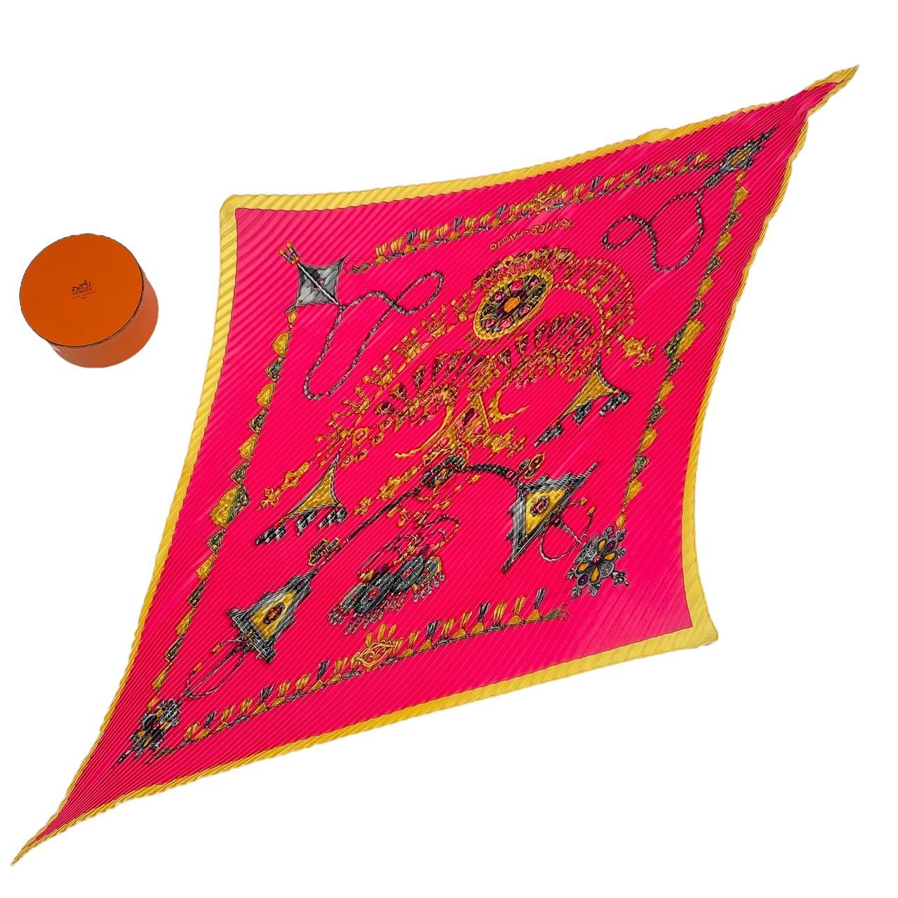 楽天市場】HERMES(エルメス）プリーツスカーフ シルク 外箱付【中古