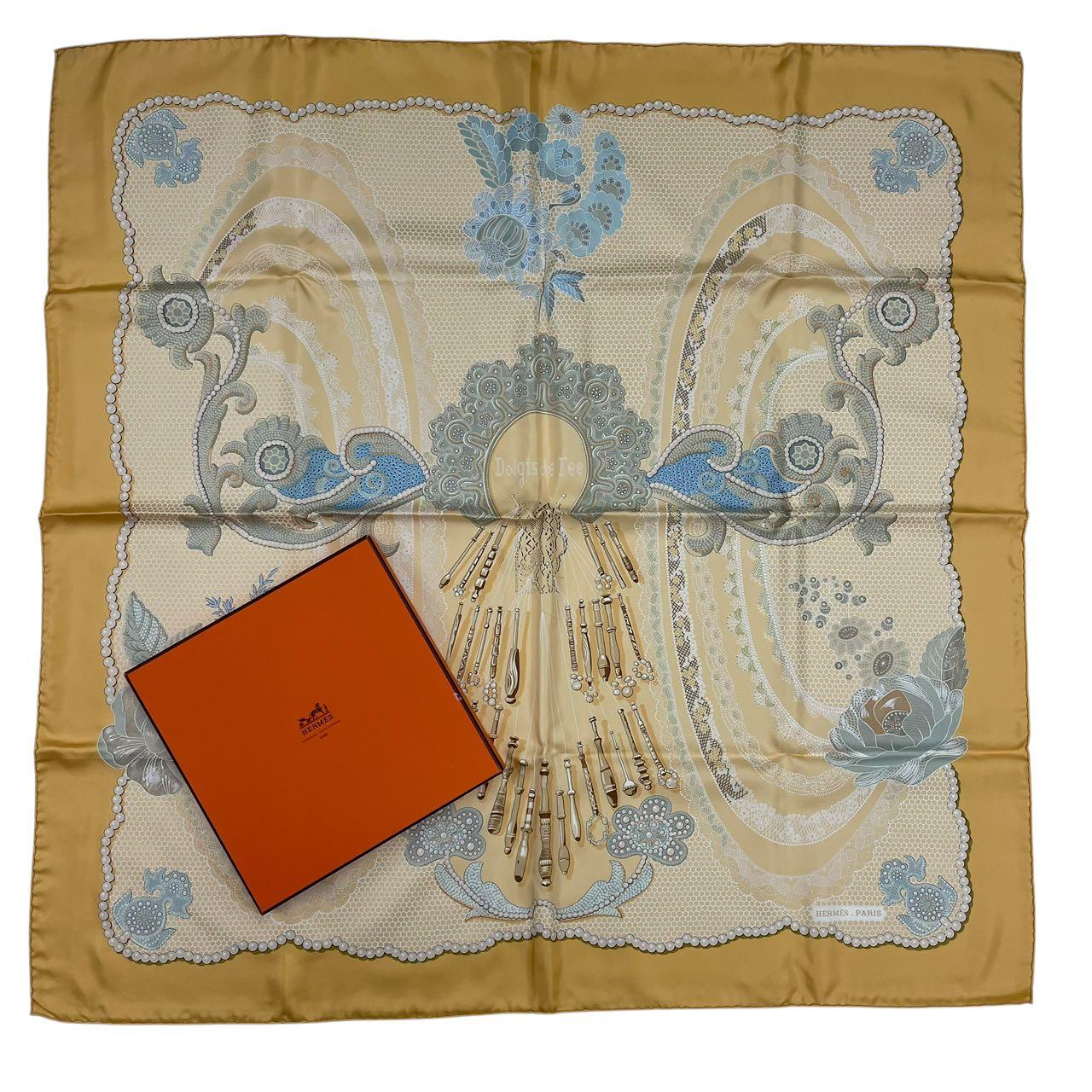 楽天市場】エルメス カレ90 Doigts de Fee 妖精の指・スカーフ