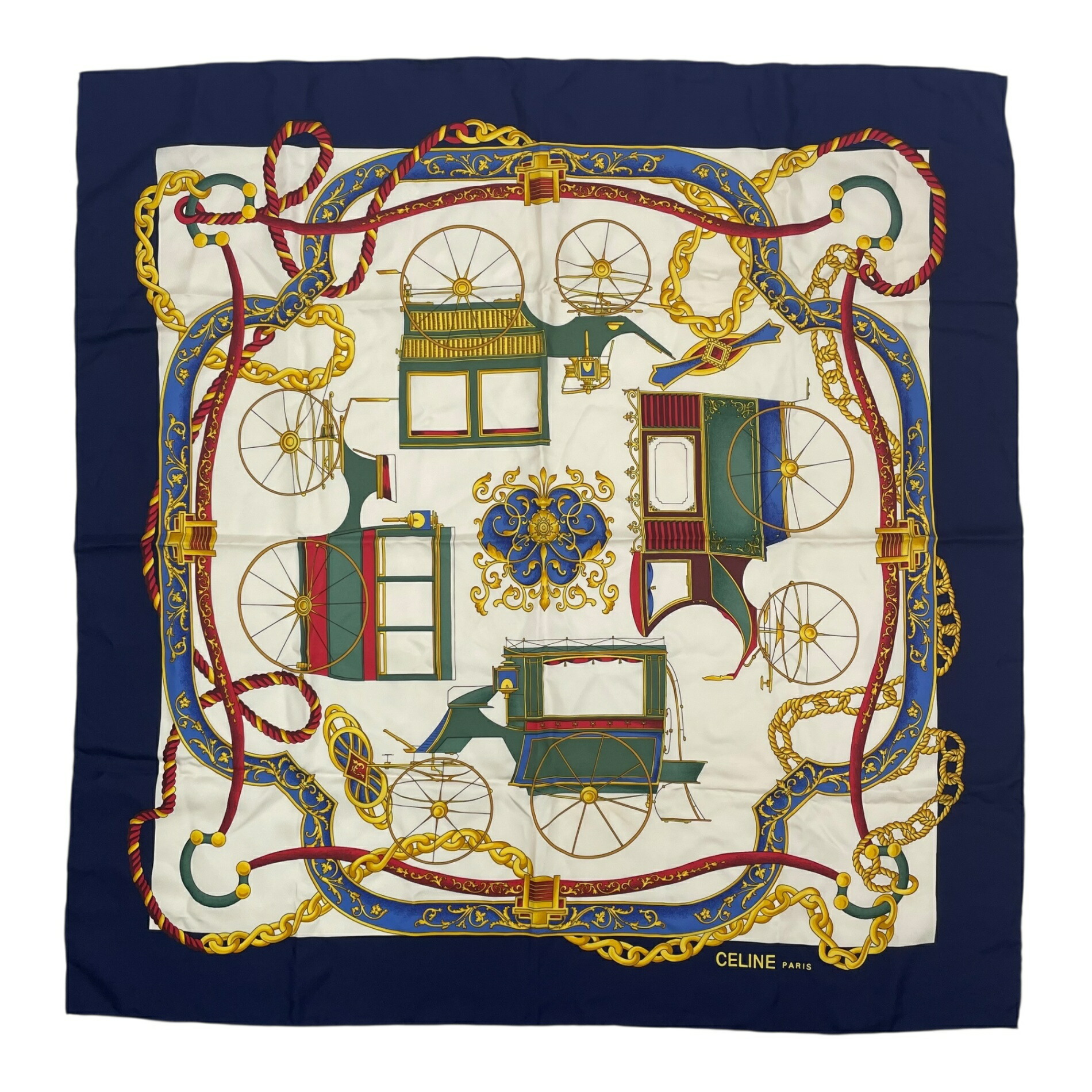 楽天市場】CELINE セリーヌ スカーフ シルク素材 88×87cm ブラック