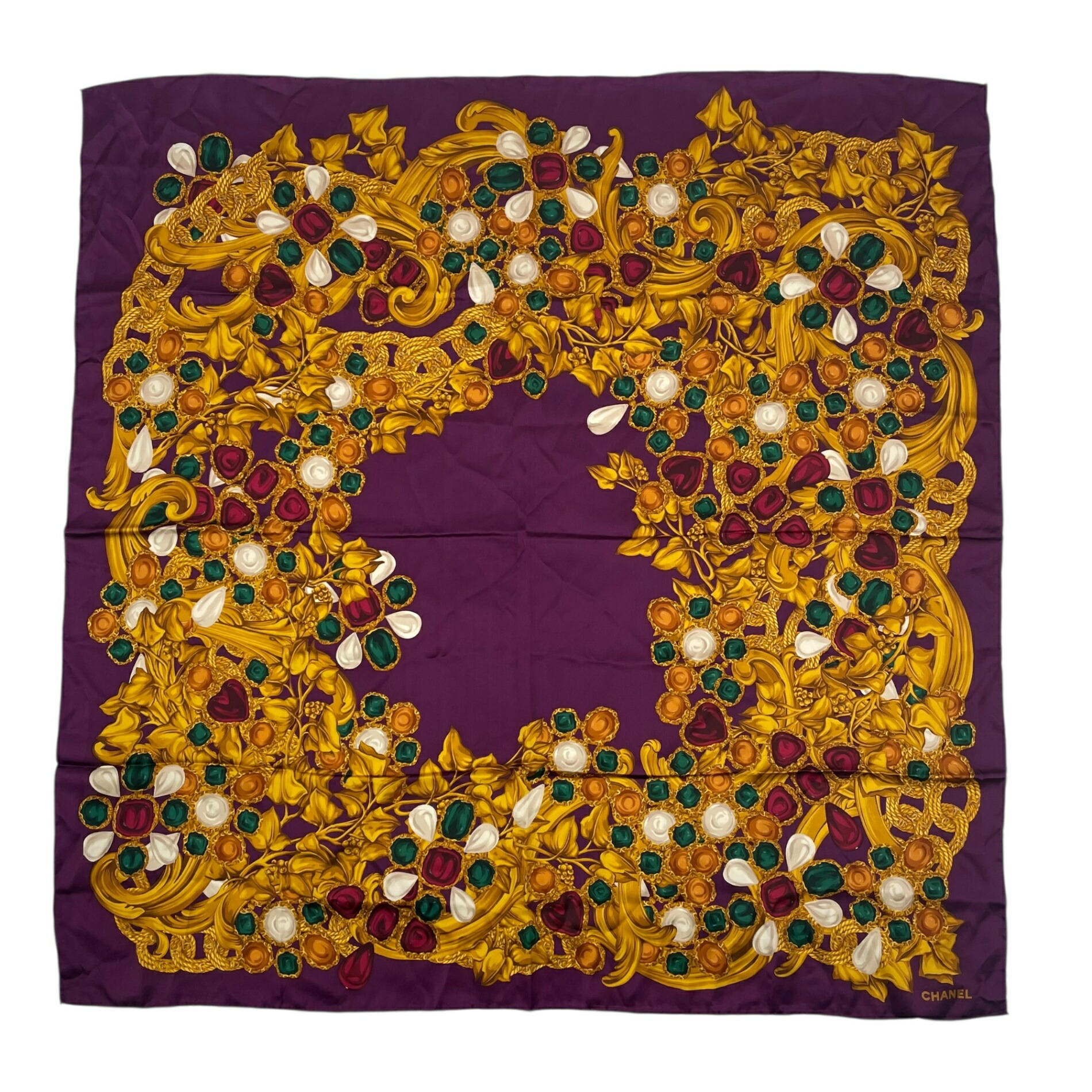 楽天市場】美品 CHANEL シャネル カメリア シルク スカーフ 大判